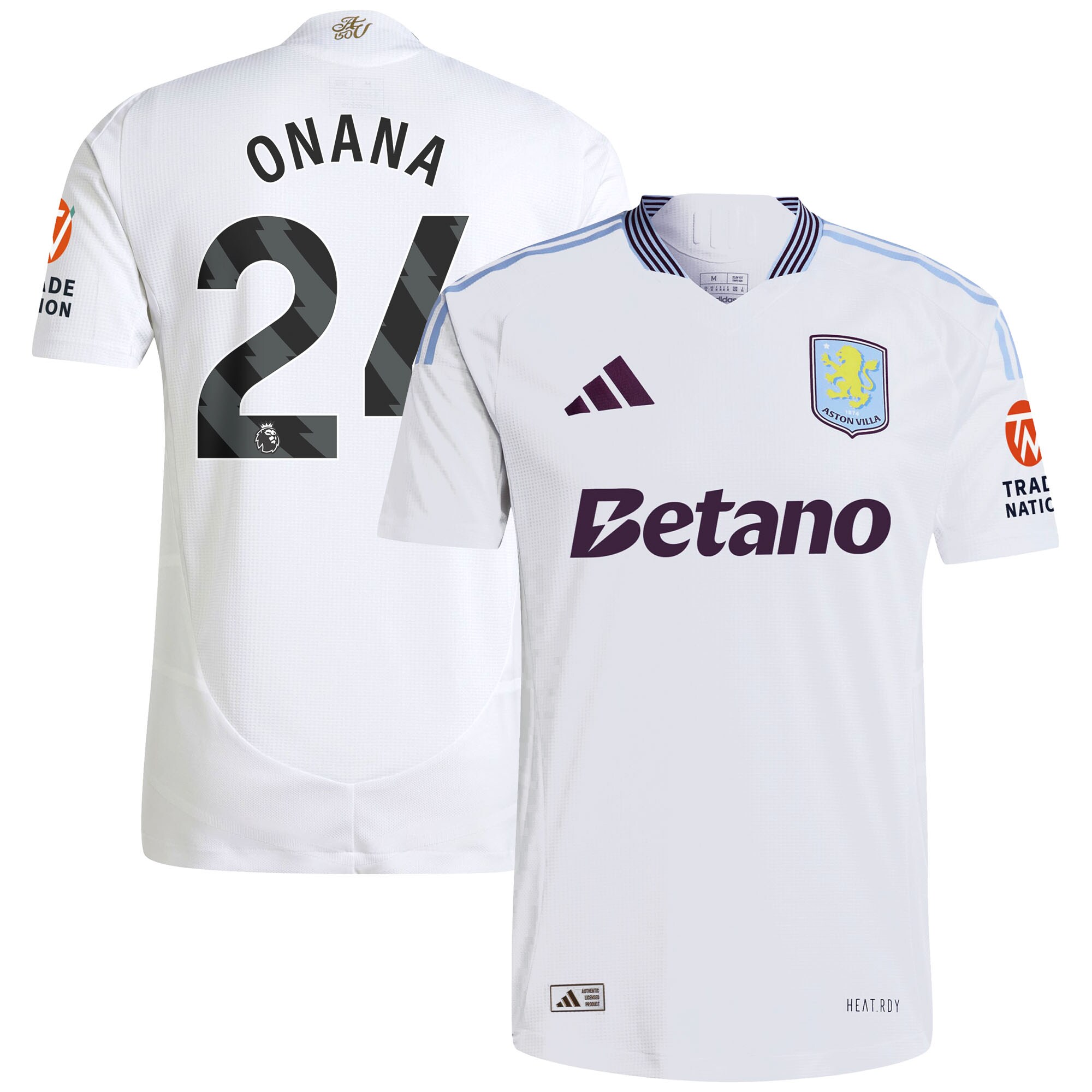 Aston Villa aston villa adidas away authentic shirt 2024-25 with onana 24 printing Kits - Official Football Shirts & Training Gear