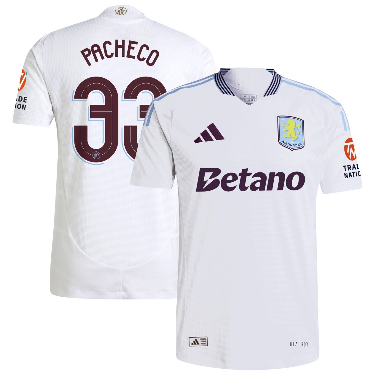 Aston Villa aston villa adidas away authentic shirt 2024-25 with pacheco 33 cup printing Kits - Official Football Shirts & Training Gear