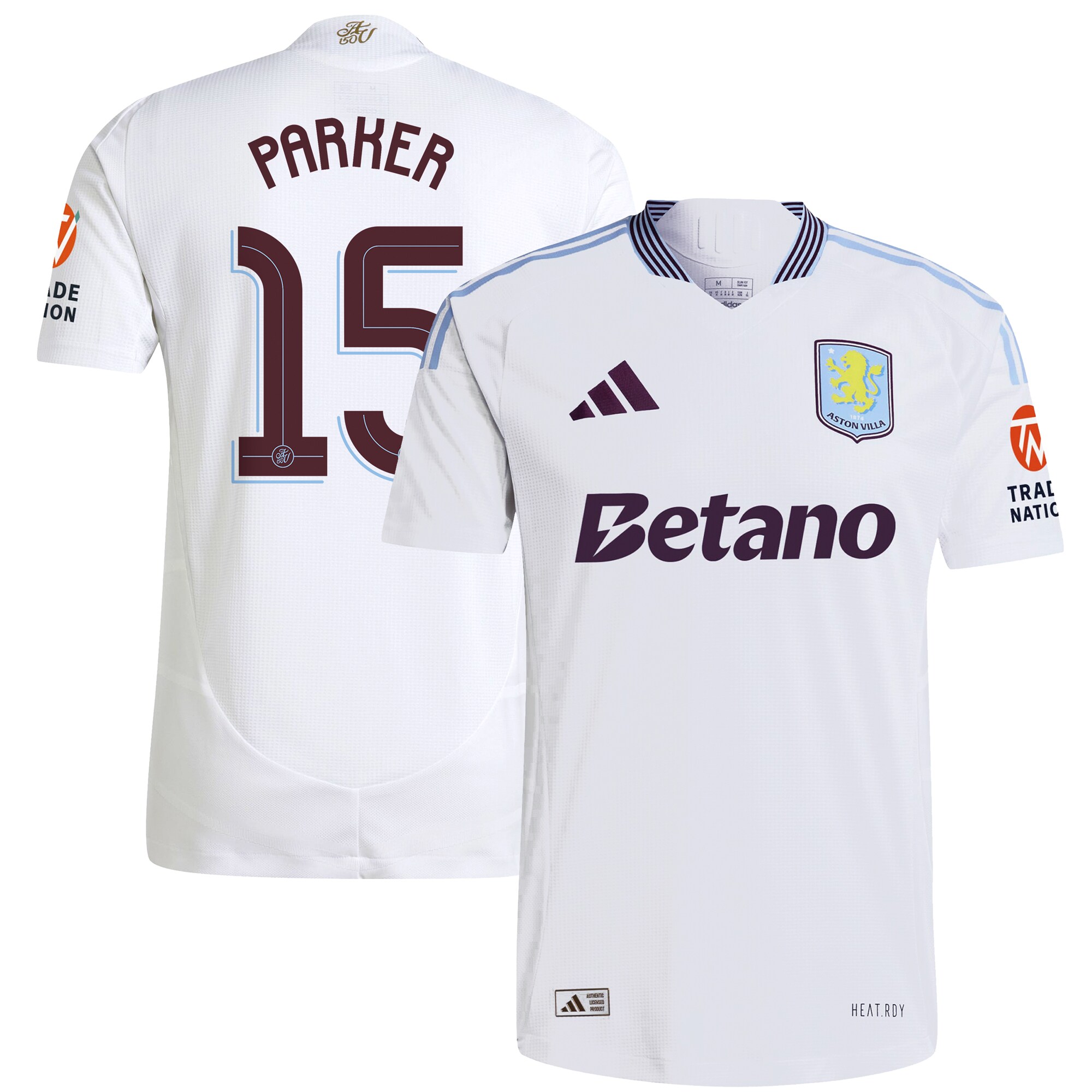 Aston Villa aston villa adidas away authentic shirt 2024-25 with parker 15 cup printing Kits - Official Football Shirts & Training Gear