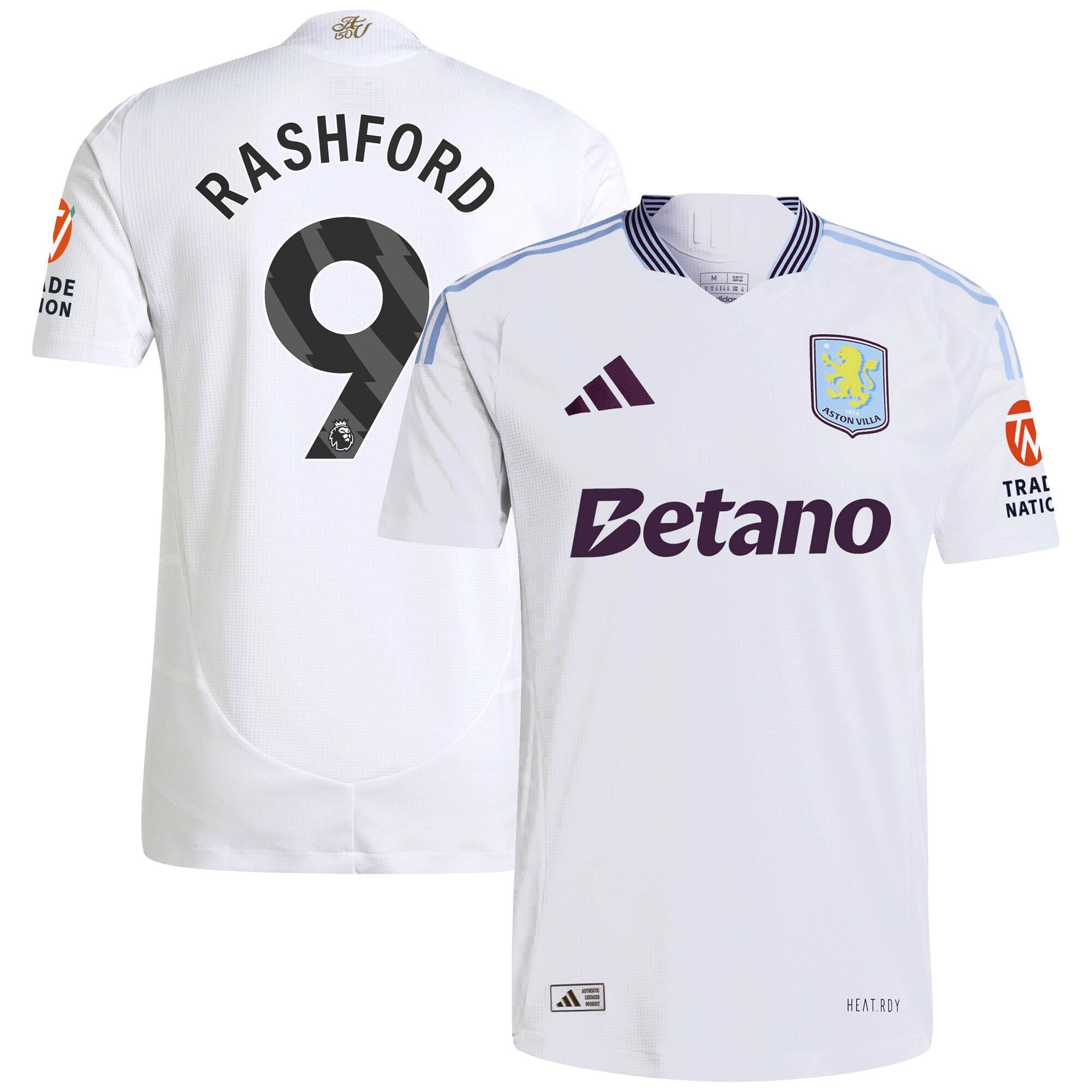 Aston Villa aston villa adidas away authentic shirt 2024-25 with rashford 9 printing Kits - Official Football Shirts & Training Gear