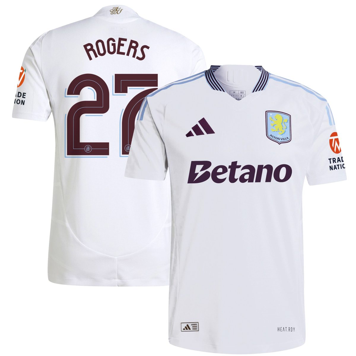 Aston Villa aston villa adidas away authentic shirt 2024-25 with rogers 27 cup printing Kits - Official Football Shirts & Training Gear