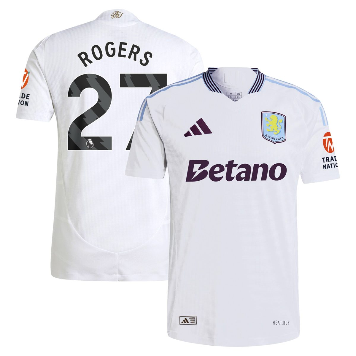 Aston Villa aston villa adidas away authentic shirt 2024-25 with rogers 27 printing Kits - Official Football Shirts & Training Gear