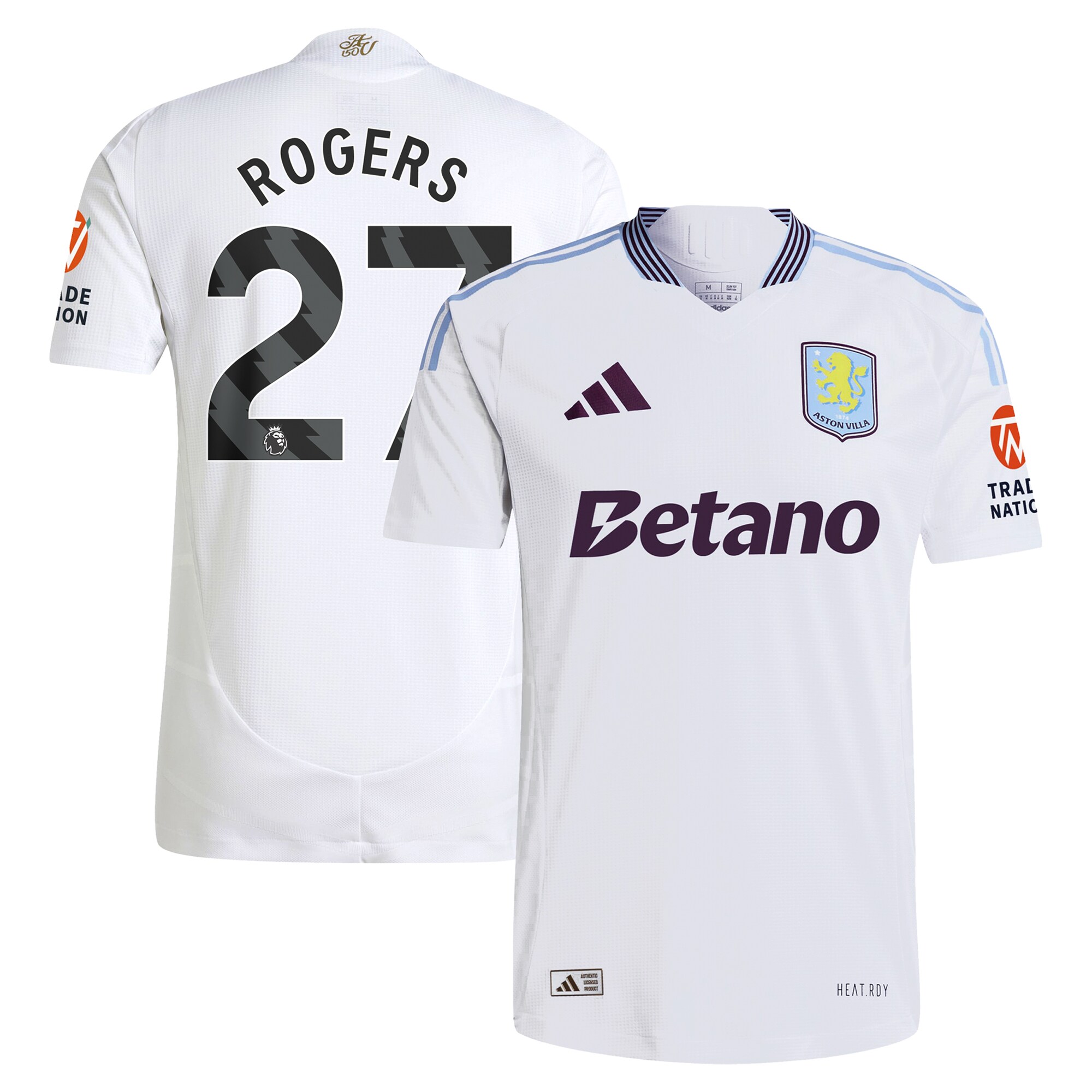 Aston Villa aston villa adidas away authentic shirt 2024-25 with rogers 27 printing Kits - Official Football Shirts & Training Gear