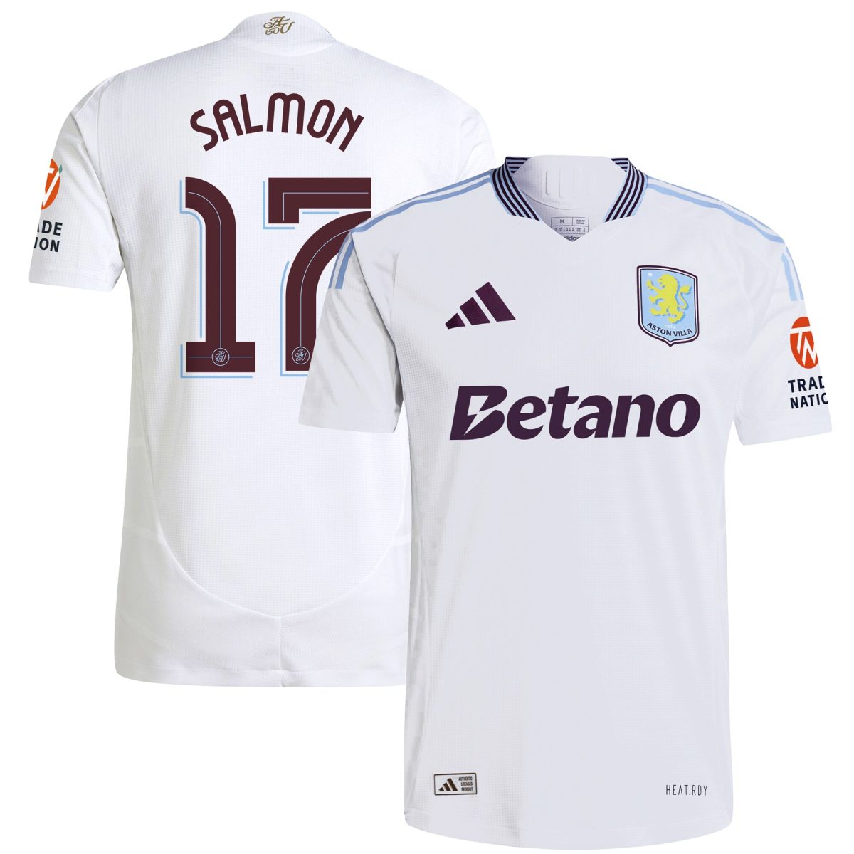 Aston Villa aston villa adidas away authentic shirt 2024-25 with salmon 17 cup printing Kits - Official Football Shirts & Training Gear