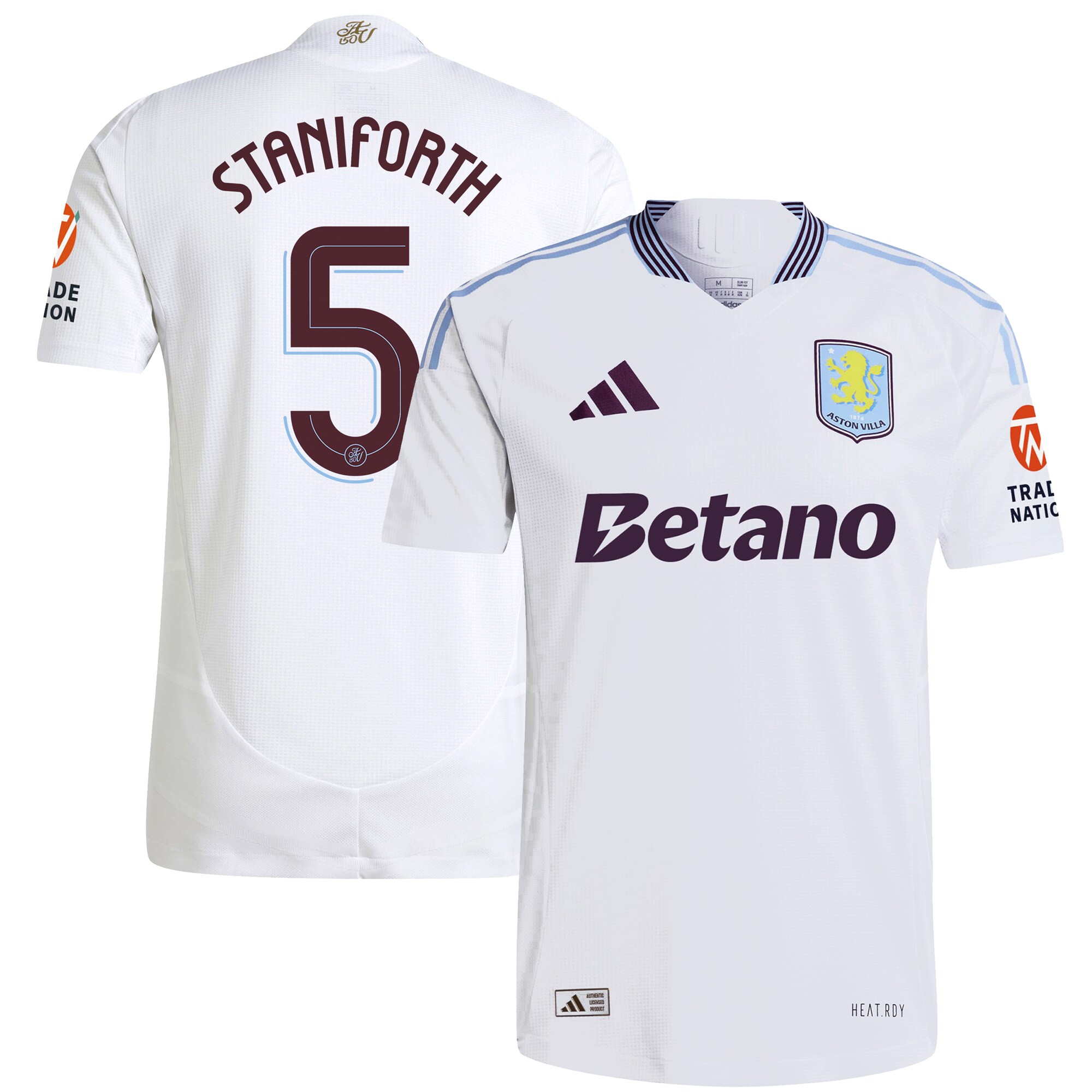 Aston Villa aston villa adidas away authentic shirt 2024-25 with staniforth 5 cup printing Kits - Official Football Shirts & Training Gear