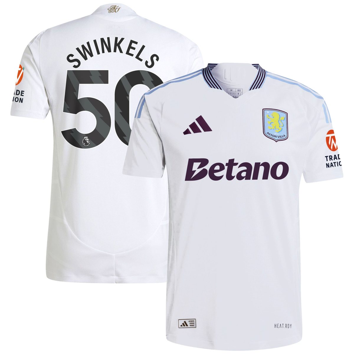 Aston Villa aston villa adidas away authentic shirt 2024-25 with swinkels 50 printing Kits - Official Football Shirts & Training Gear