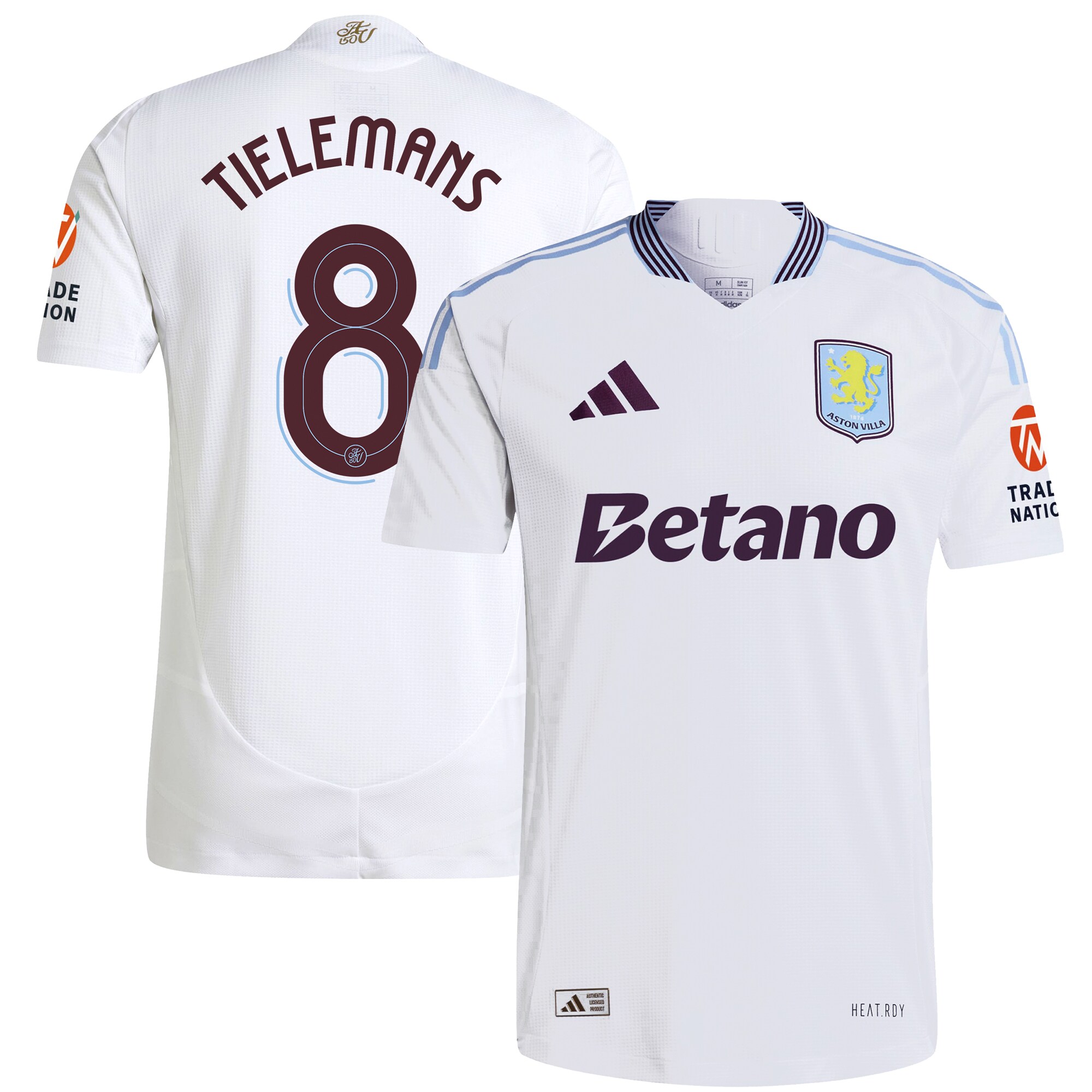 Aston Villa aston villa adidas away authentic shirt 2024-25 with tielemans 8 cup printing Kits - Official Football Shirts & Training Gear