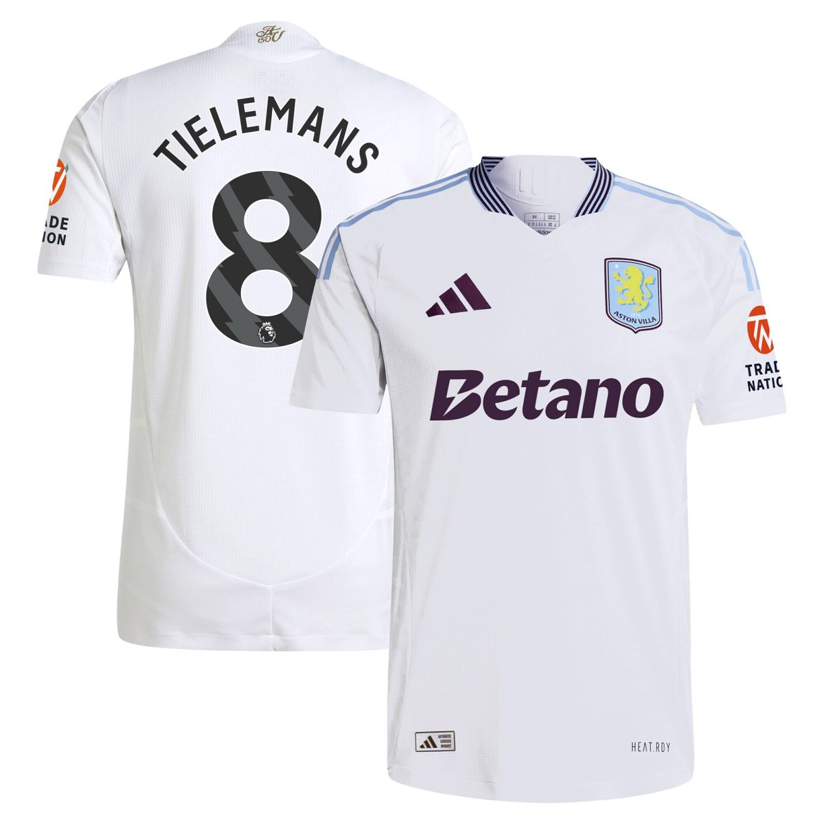 Aston Villa aston villa adidas away authentic shirt 2024-25 with tielemans 8 printing Kits - Official Football Shirts & Training Gear