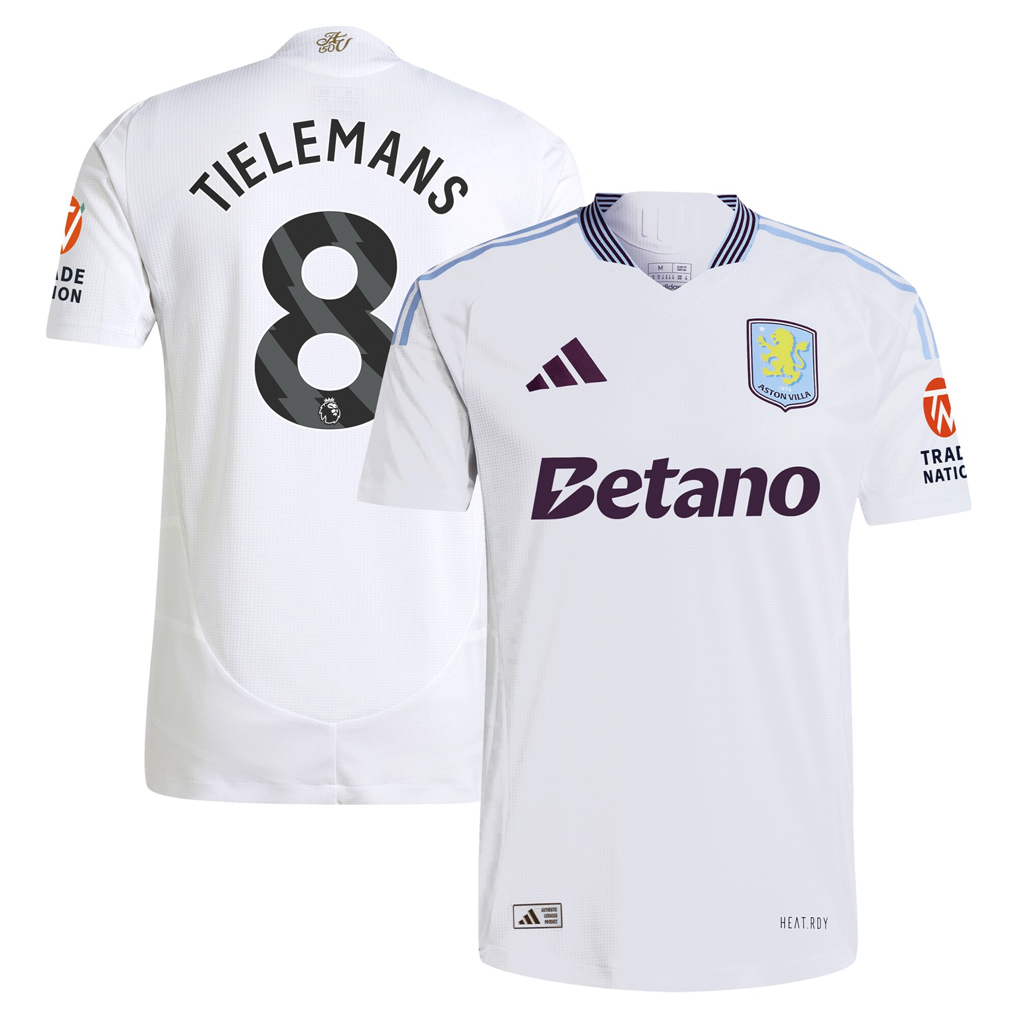 Aston Villa aston villa adidas away authentic shirt 2024-25 with tielemans 8 printing Kits - Official Football Shirts & Training Gear