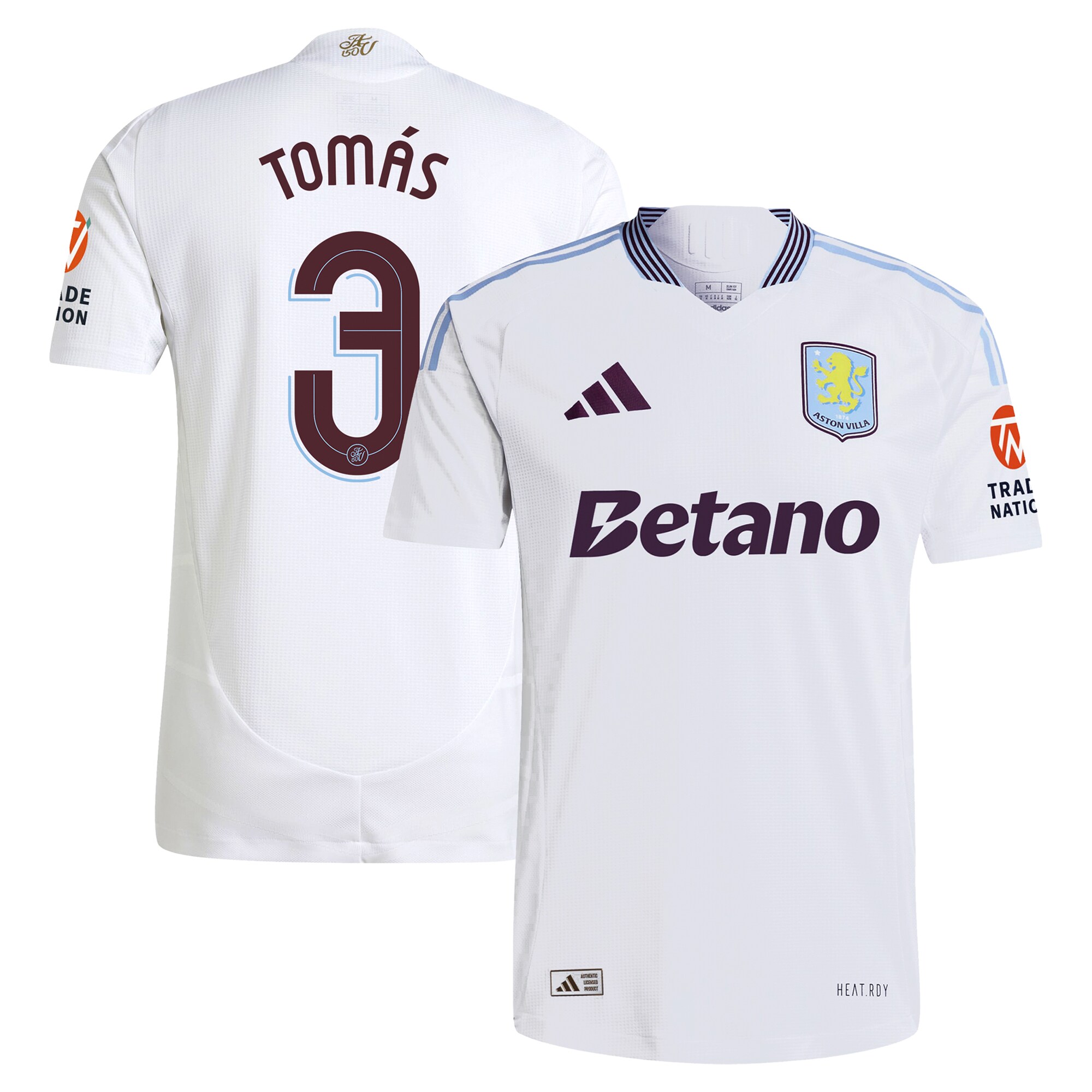 Aston Villa aston villa adidas away authentic shirt 2024-25 with tomás 3 cup printing Kits - Official Football Shirts & Training Gear