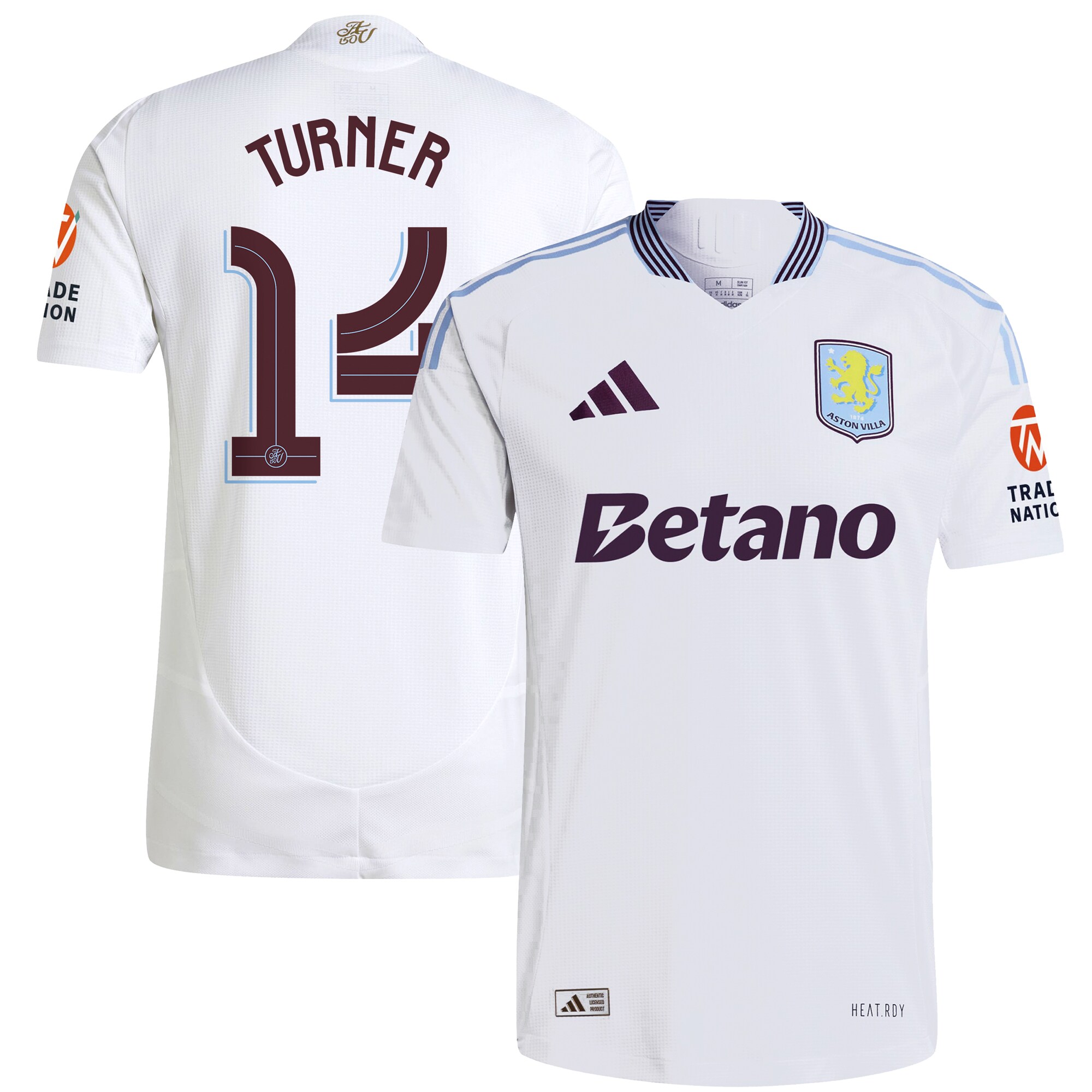 Aston Villa aston villa adidas away authentic shirt 2024-25 with turner 14 cup printing Kits - Official Football Shirts & Training Gear