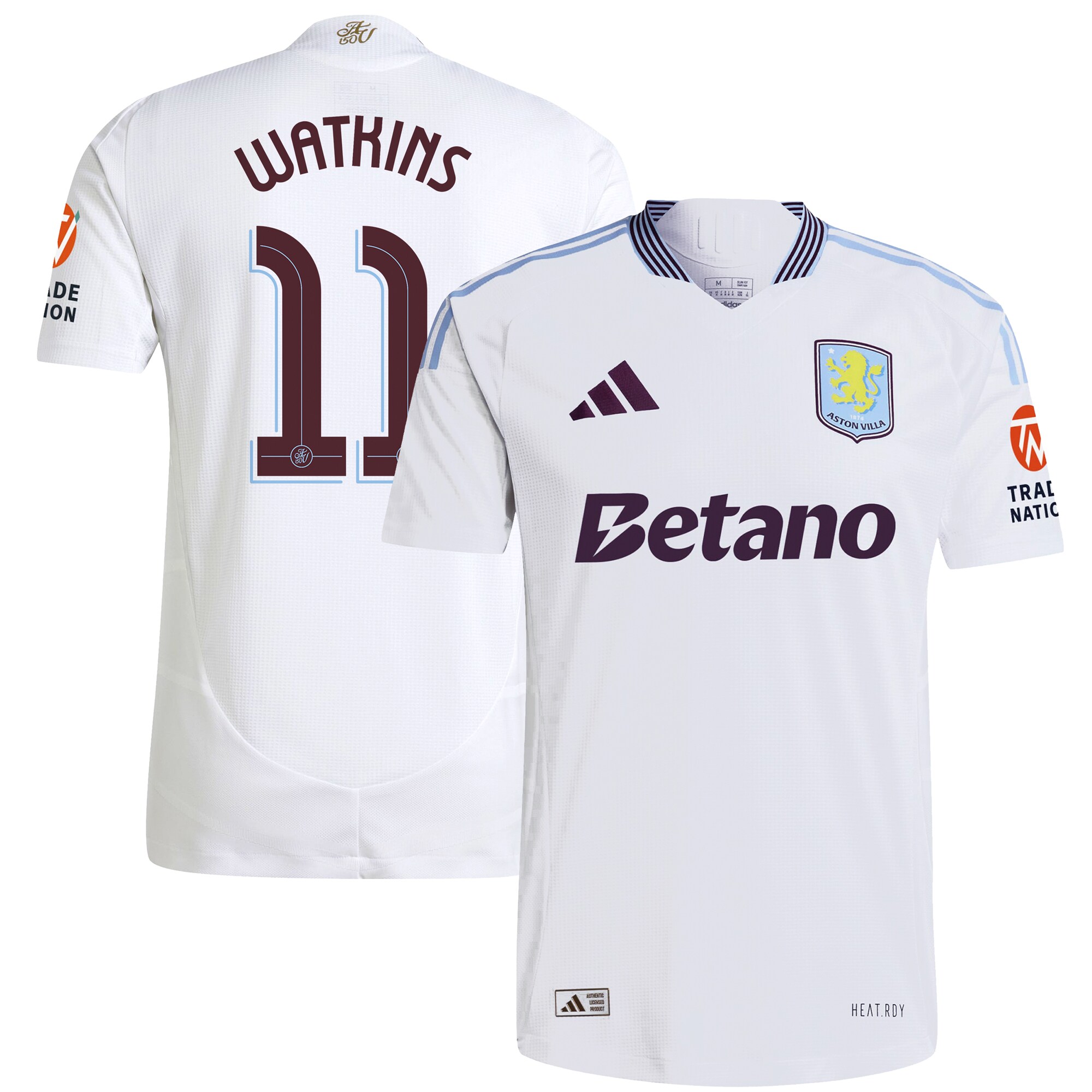 Aston Villa aston villa adidas away authentic shirt 2024-25 with watkins 11 cup printing Kits - Official Football Shirts & Training Gear