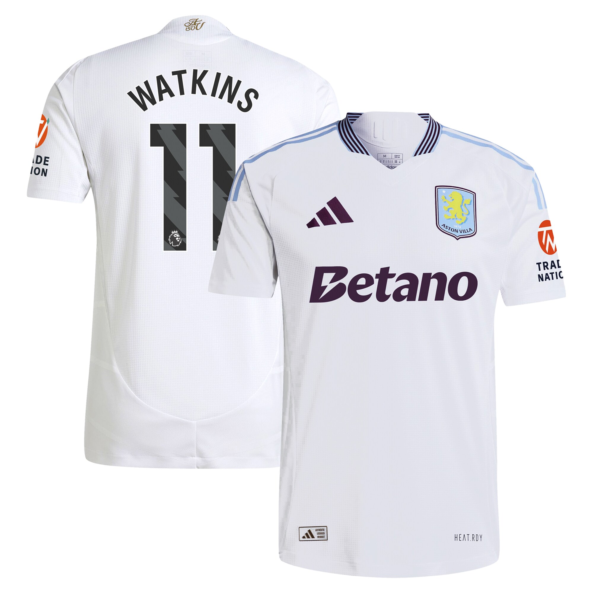 Aston Villa aston villa adidas away authentic shirt 2024-25 with watkins 11 printing Kits - Official Football Shirts & Training Gear