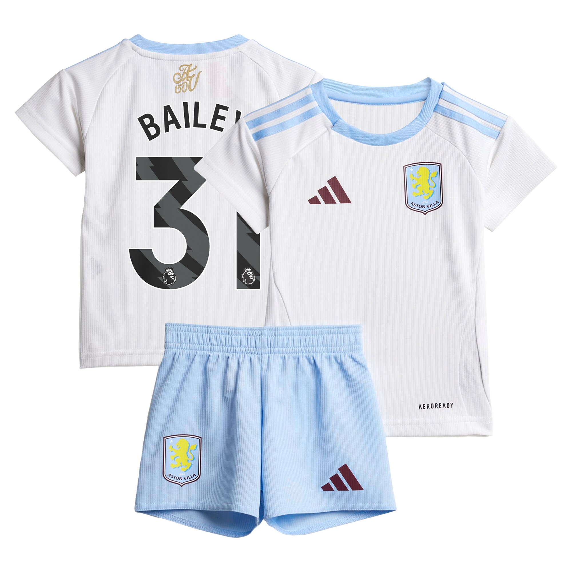 Aston Villa aston villa adidas away baby kit 2024-25 with bailey 31 printing Kits - Official Football Shirts & Training Gear