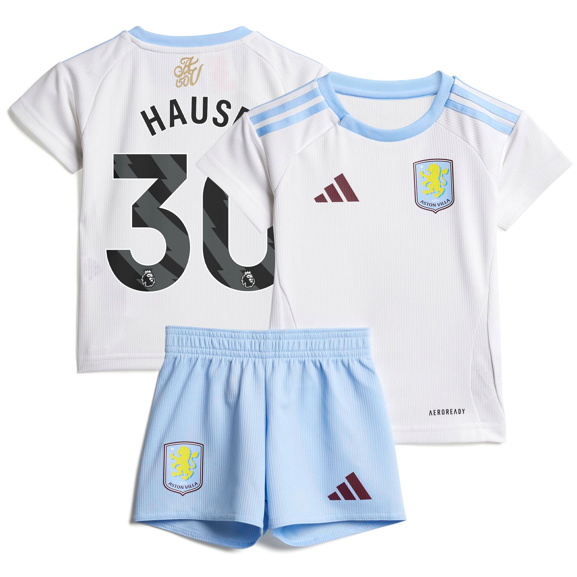 Aston Villa aston villa adidas away baby kit 2024-25 with hause 30 printing Kits - Official Football Shirts & Training Gear