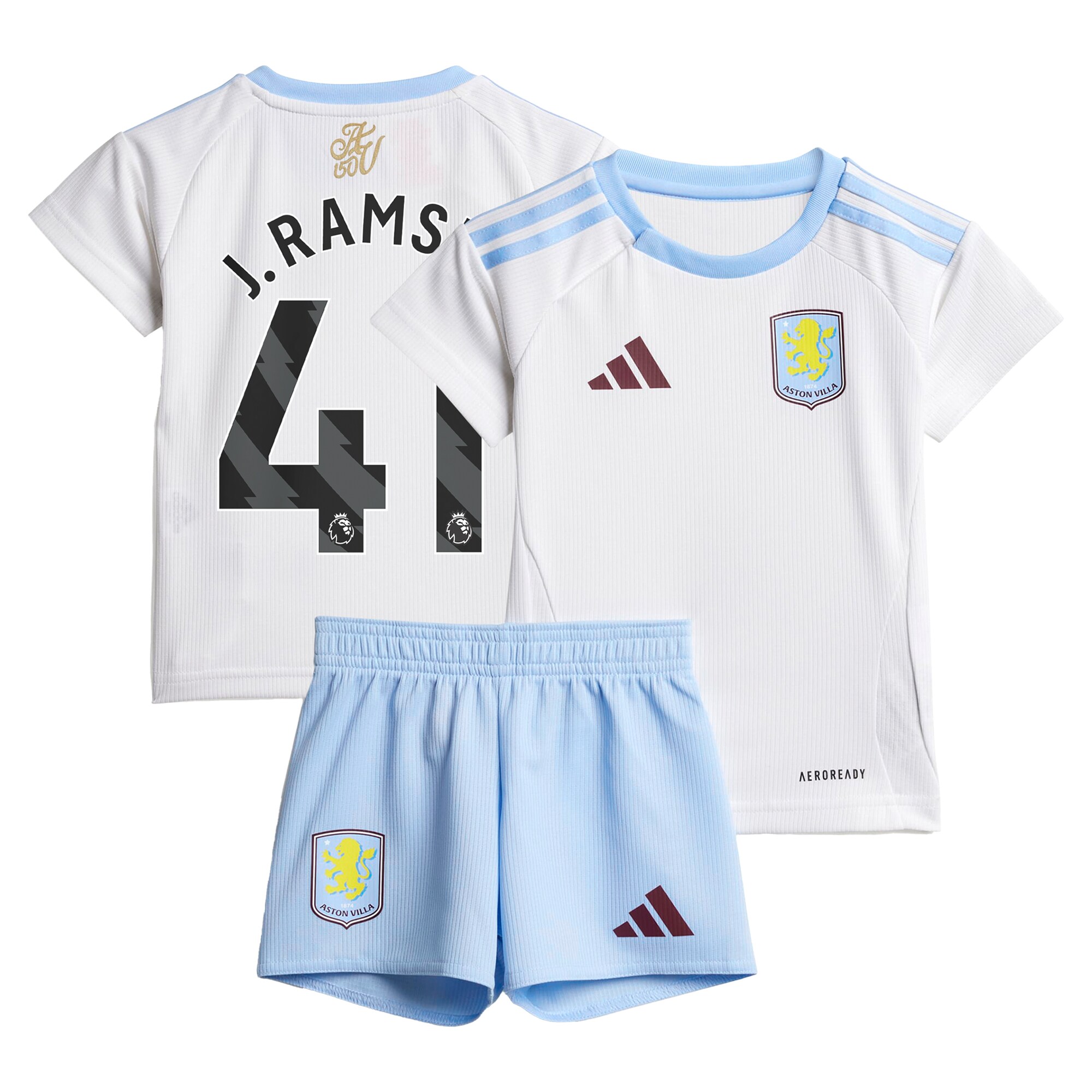 Aston Villa aston villa adidas away baby kit 2024-25 with j. ramsey 41 printing Kits - Official Football Shirts & Training Gear