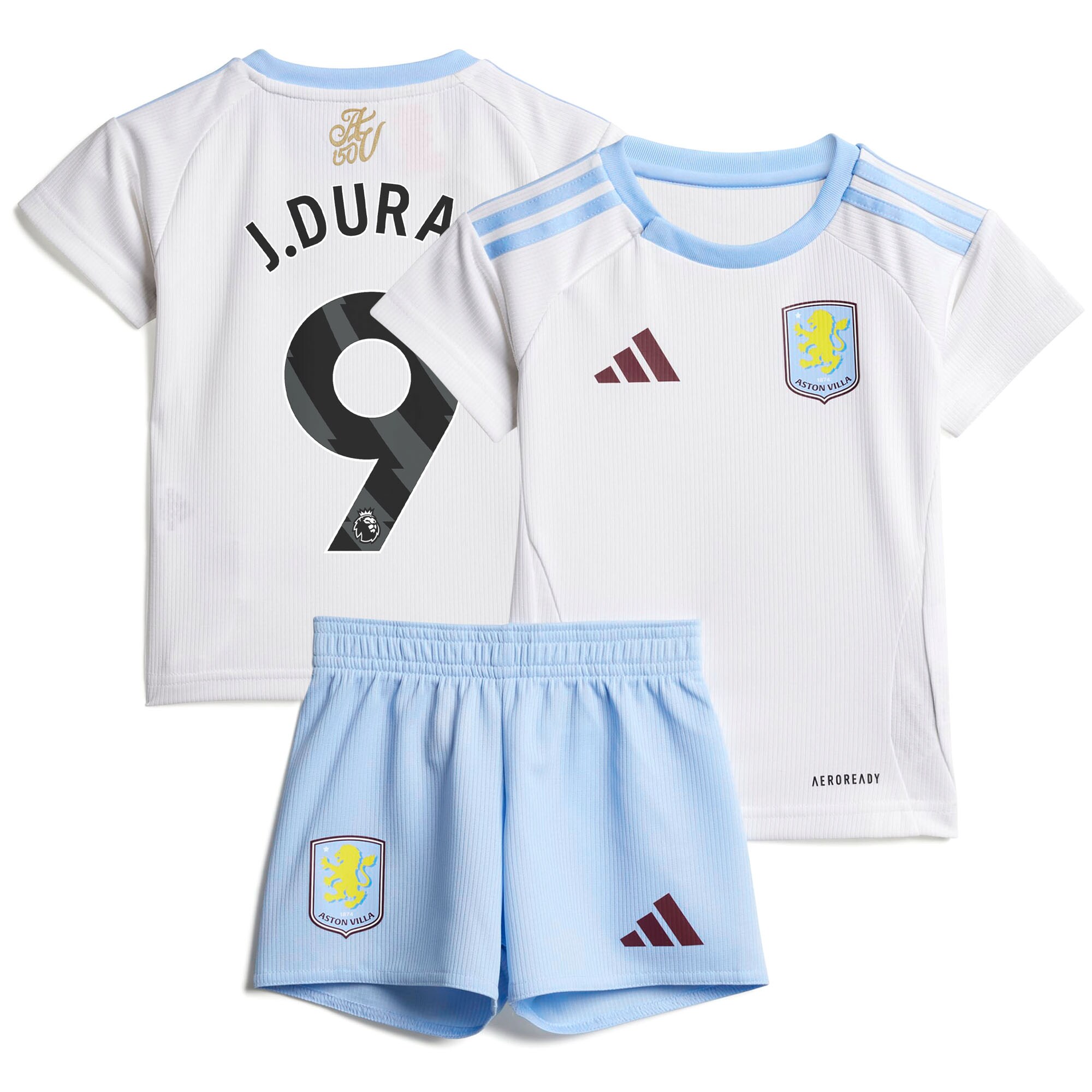 Aston Villa aston villa adidas away baby kit 2024-25 with j.duran 9 printing Kits - Official Football Shirts & Training Gear