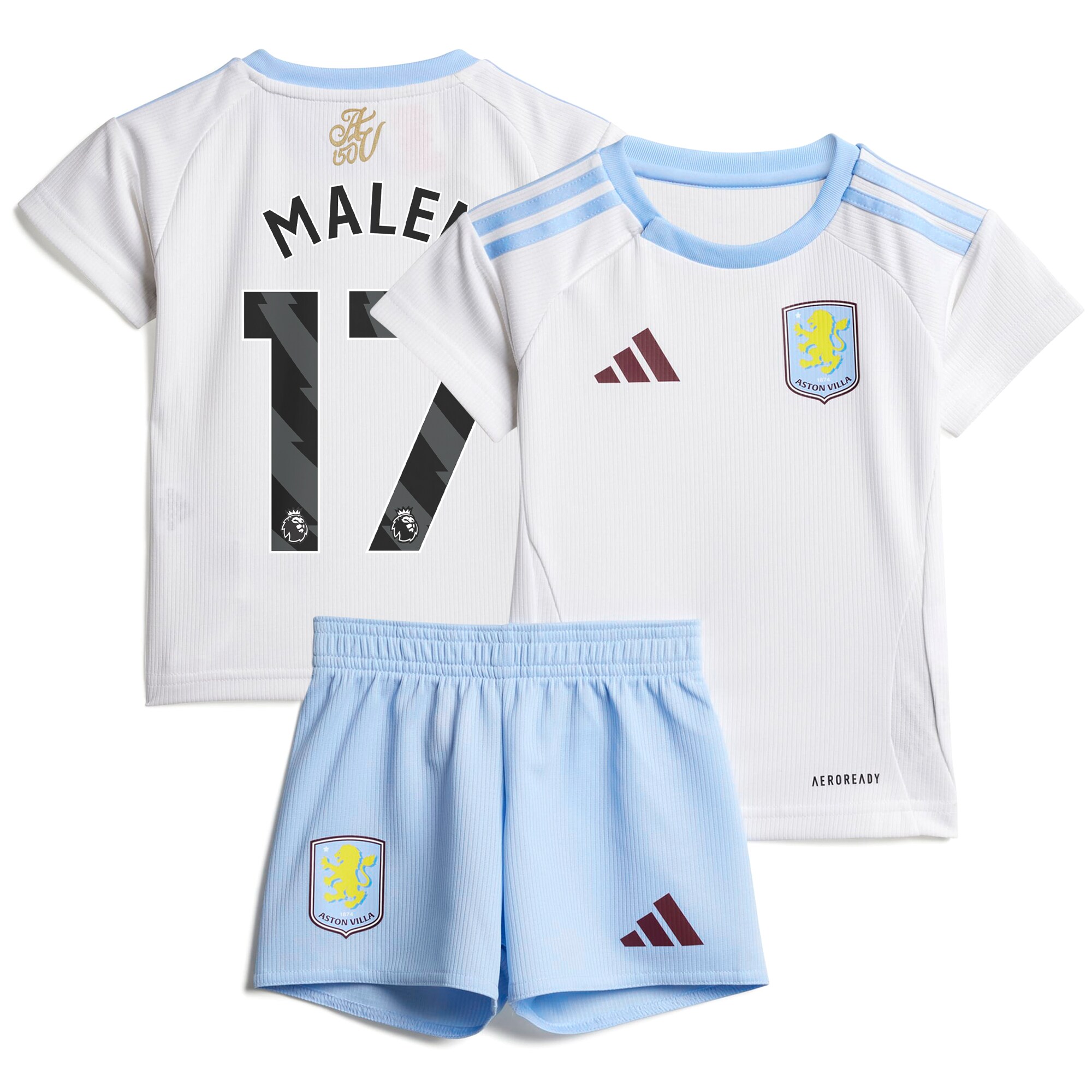 Aston Villa aston villa adidas away baby kit 2024-25 with malen 17 printing Kits - Official Football Shirts & Training Gear