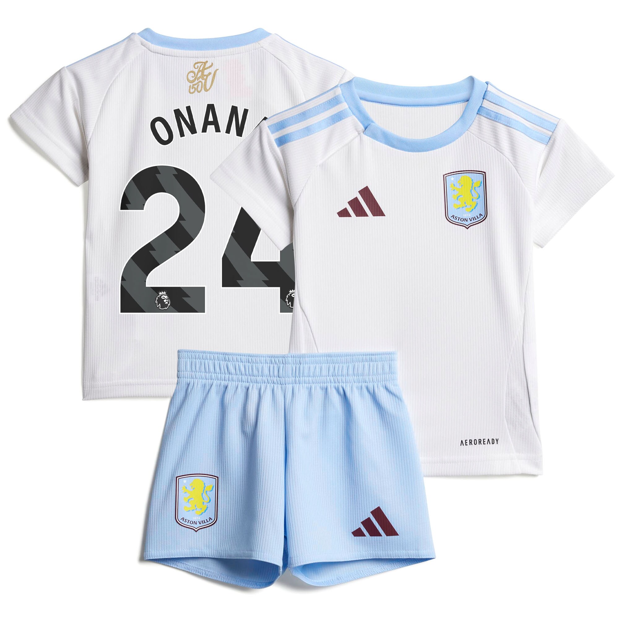 Aston Villa aston villa adidas away baby kit 2024-25 with onana 24 printing Kits - Official Football Shirts & Training Gear