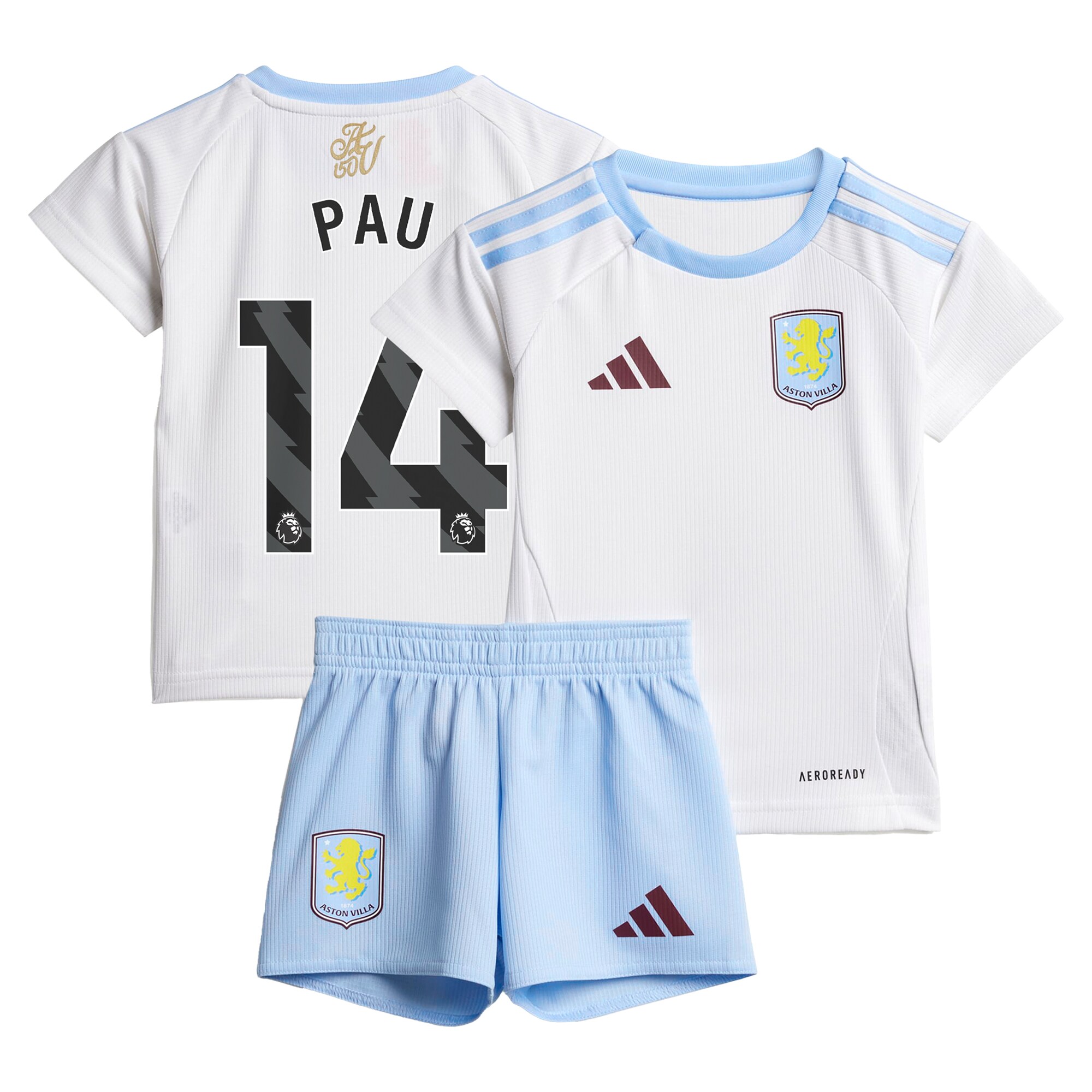 Aston Villa aston villa adidas away baby kit 2024-25 with pau 14 printing Kits - Official Football Shirts & Training Gear