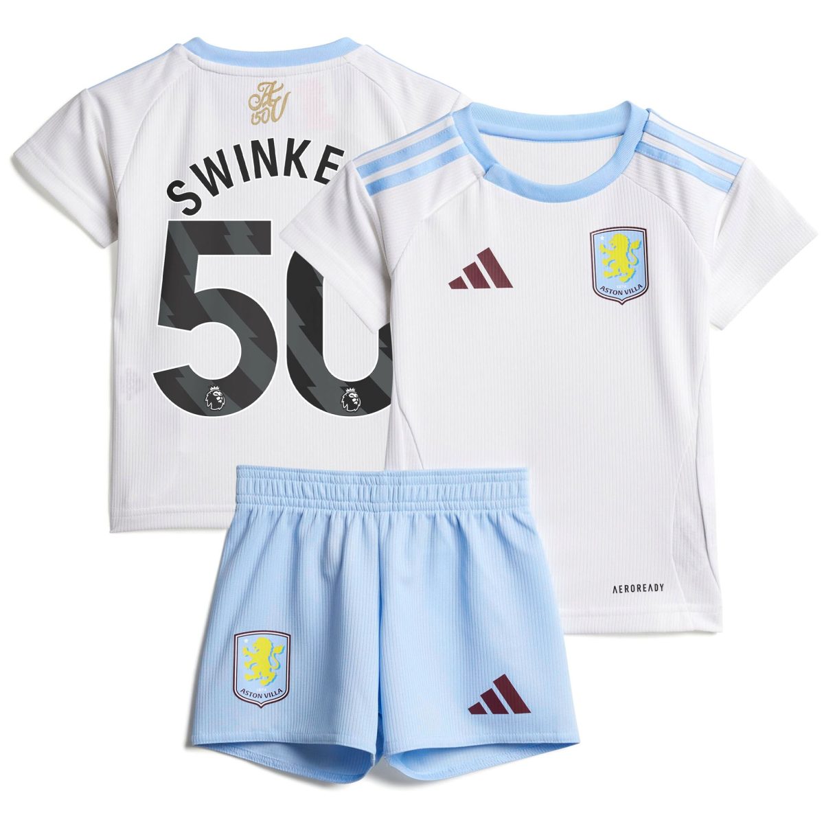 Aston Villa aston villa adidas away baby kit 2024-25 with swinkels 50 printing Kits - Official Football Shirts & Training Gear