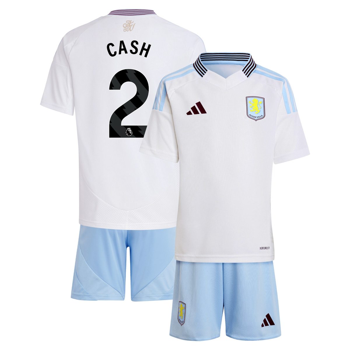 Aston Villa aston villa adidas away mini kit 2024-25 with cash 2 printing Kits - Official Football Shirts & Training Gear