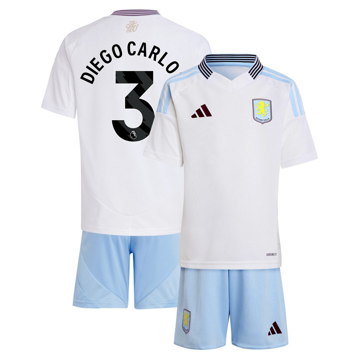 Aston Villa aston villa adidas away mini kit 2024-25 with diego carlos 3 printing Kits - Official Football Shirts & Training Gear