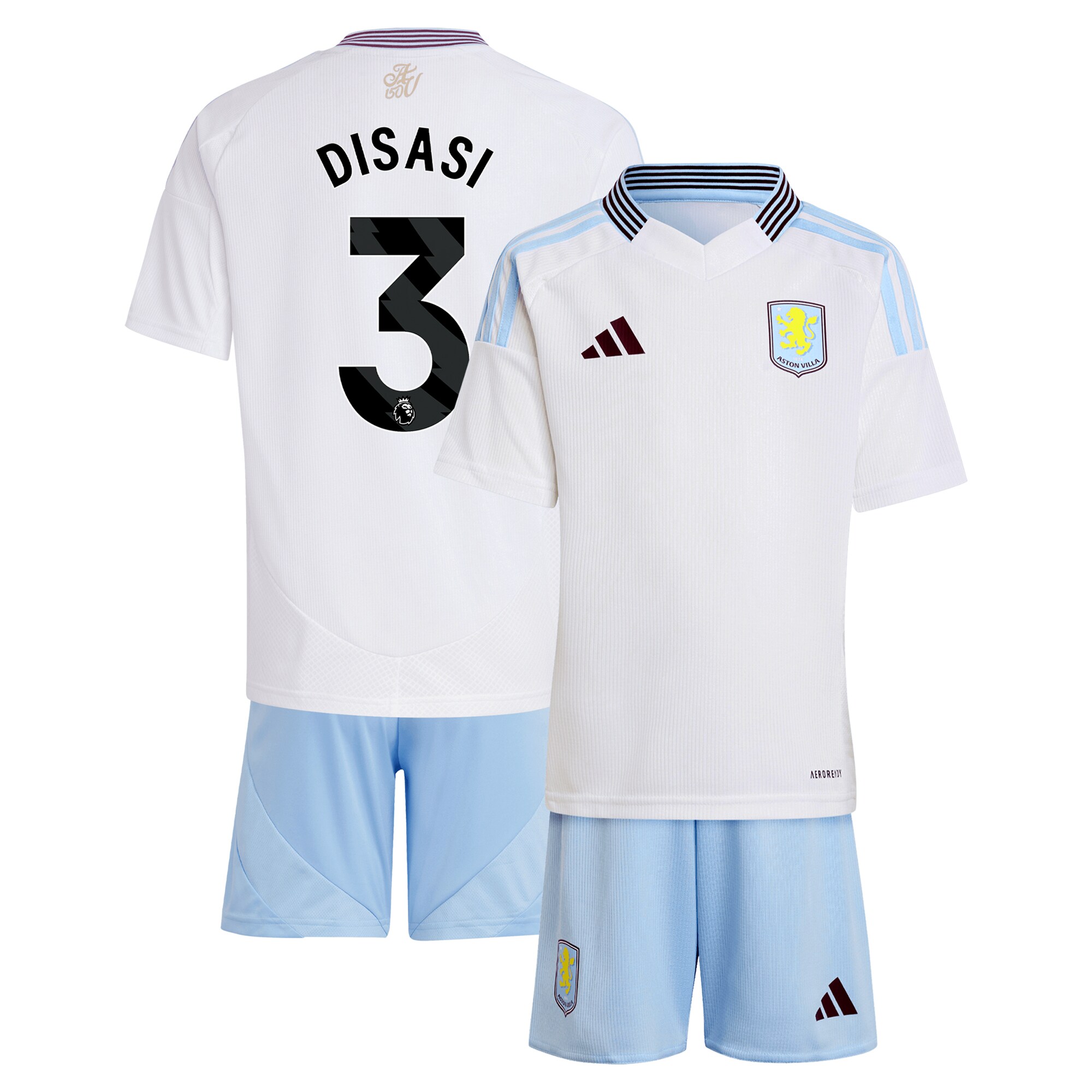 Aston Villa aston villa adidas away mini kit 2024-25 with disasi 3 printing Kits - Official Football Shirts & Training Gear