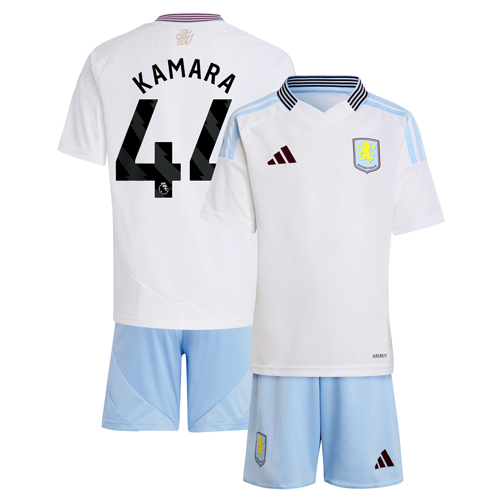 Aston Villa aston villa adidas away mini kit 2024-25 with kamara 44 printing Kits - Official Football Shirts & Training Gear