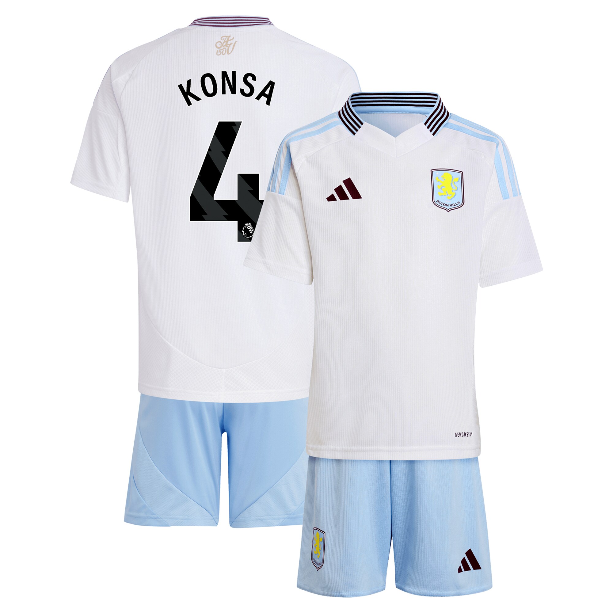 Aston Villa aston villa adidas away mini kit 2024-25 with konsa 4 printing Kits - Official Football Shirts & Training Gear