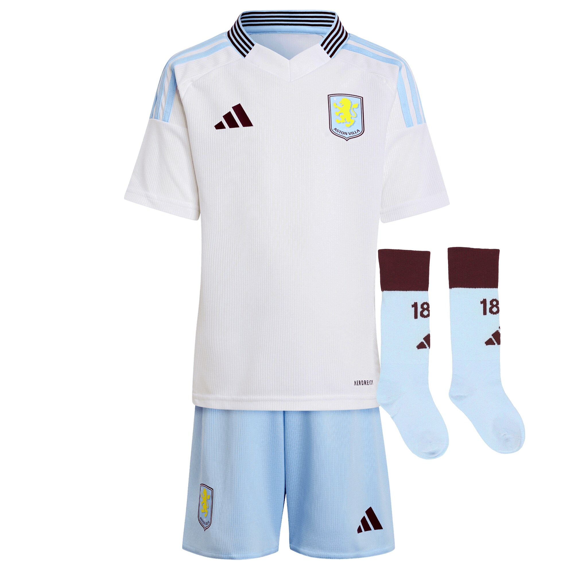 Aston Villa aston villa adidas away mini kit 2024-25 with malen 17 printing Kits - Official Football Shirts & Training Gear
