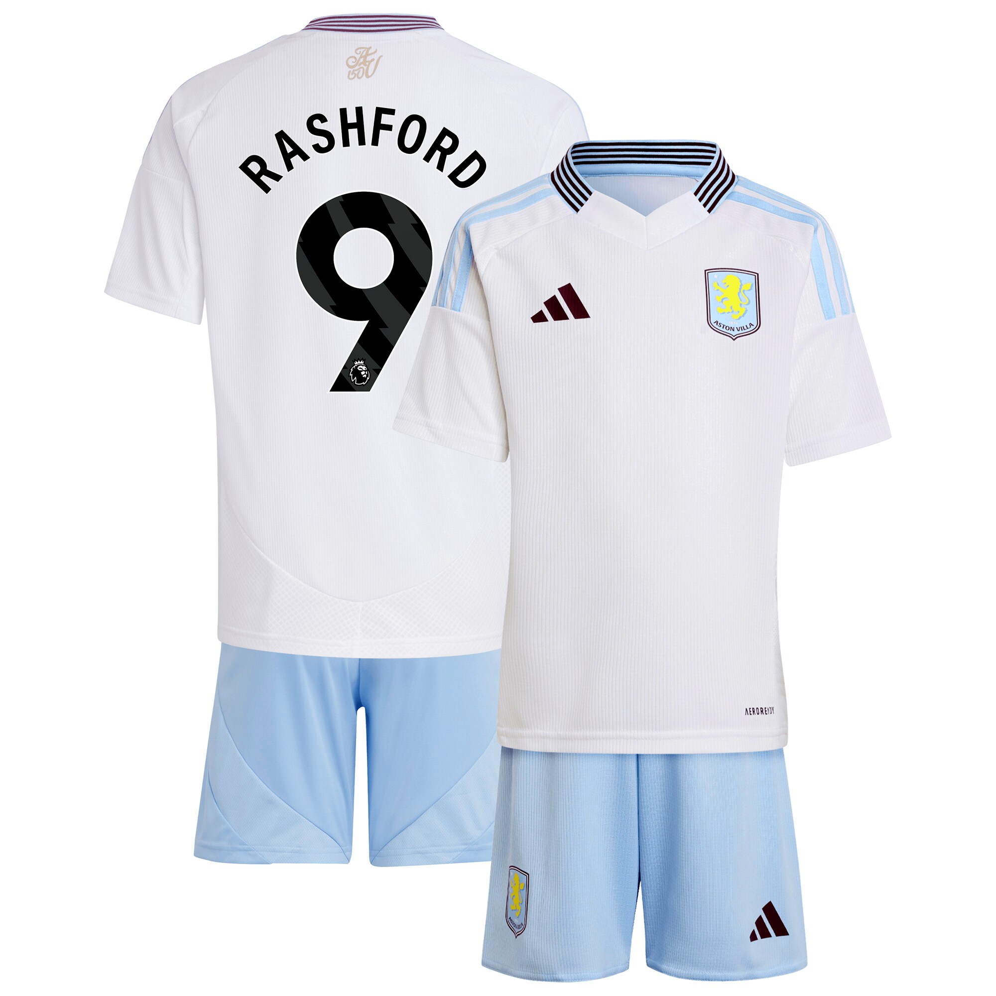 Aston Villa aston villa adidas away mini kit 2024-25 with rashford 9 printing Kits - Official Football Shirts & Training Gear
