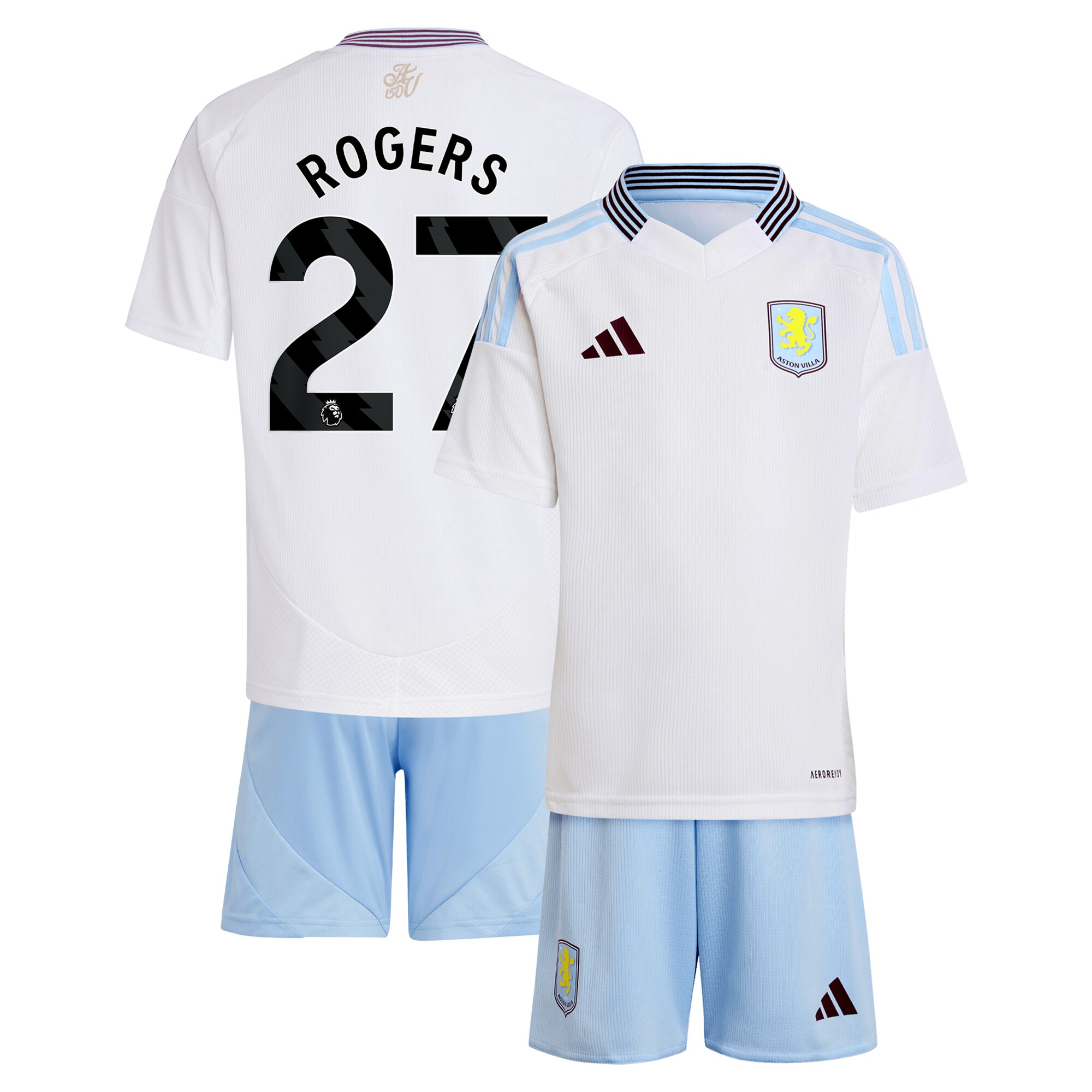 Aston Villa aston villa adidas away mini kit 2024-25 with rogers 27 printing Kits - Official Football Shirts & Training Gear