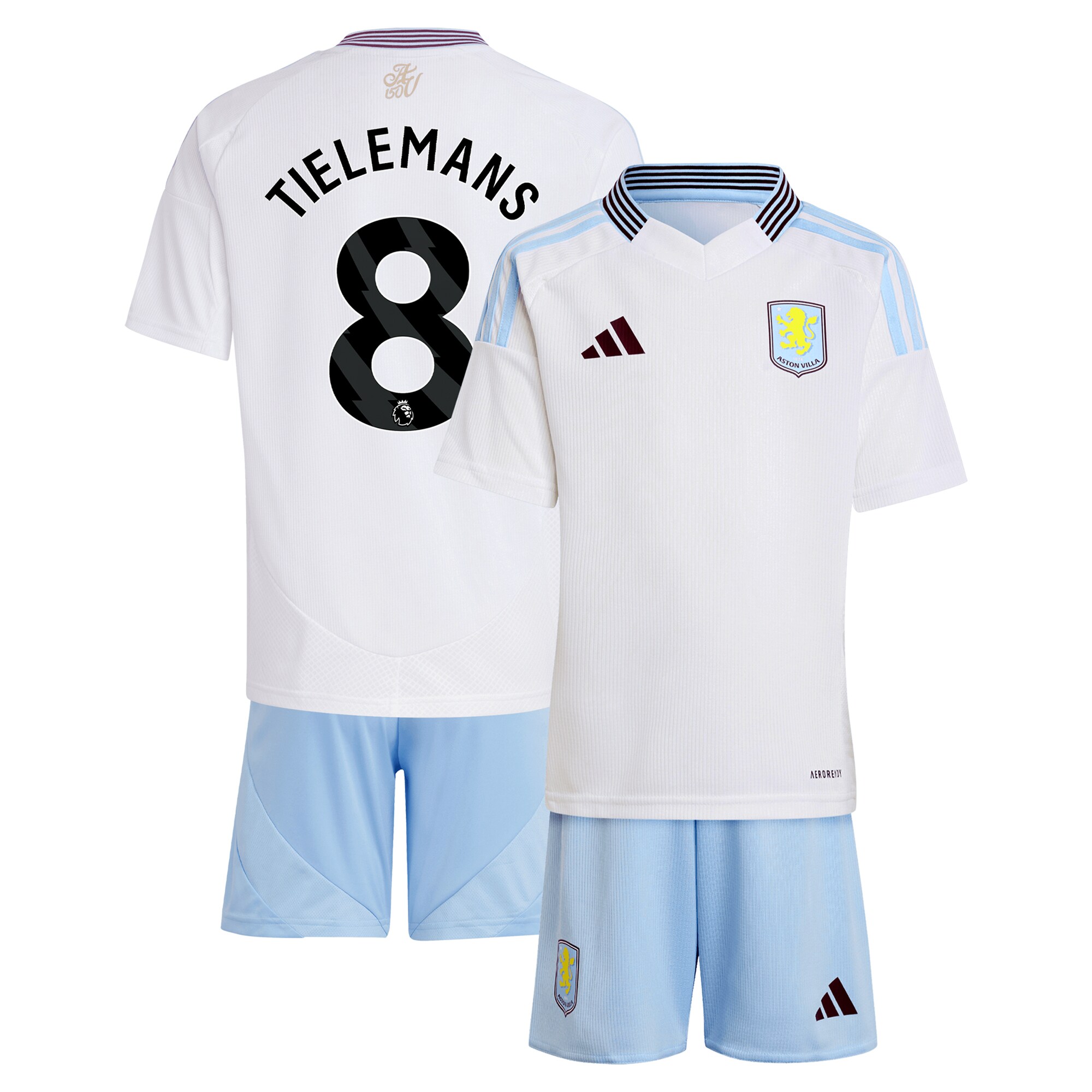 Aston Villa aston villa adidas away mini kit 2024-25 with tielemans 8 printing Kits - Official Football Shirts & Training Gear