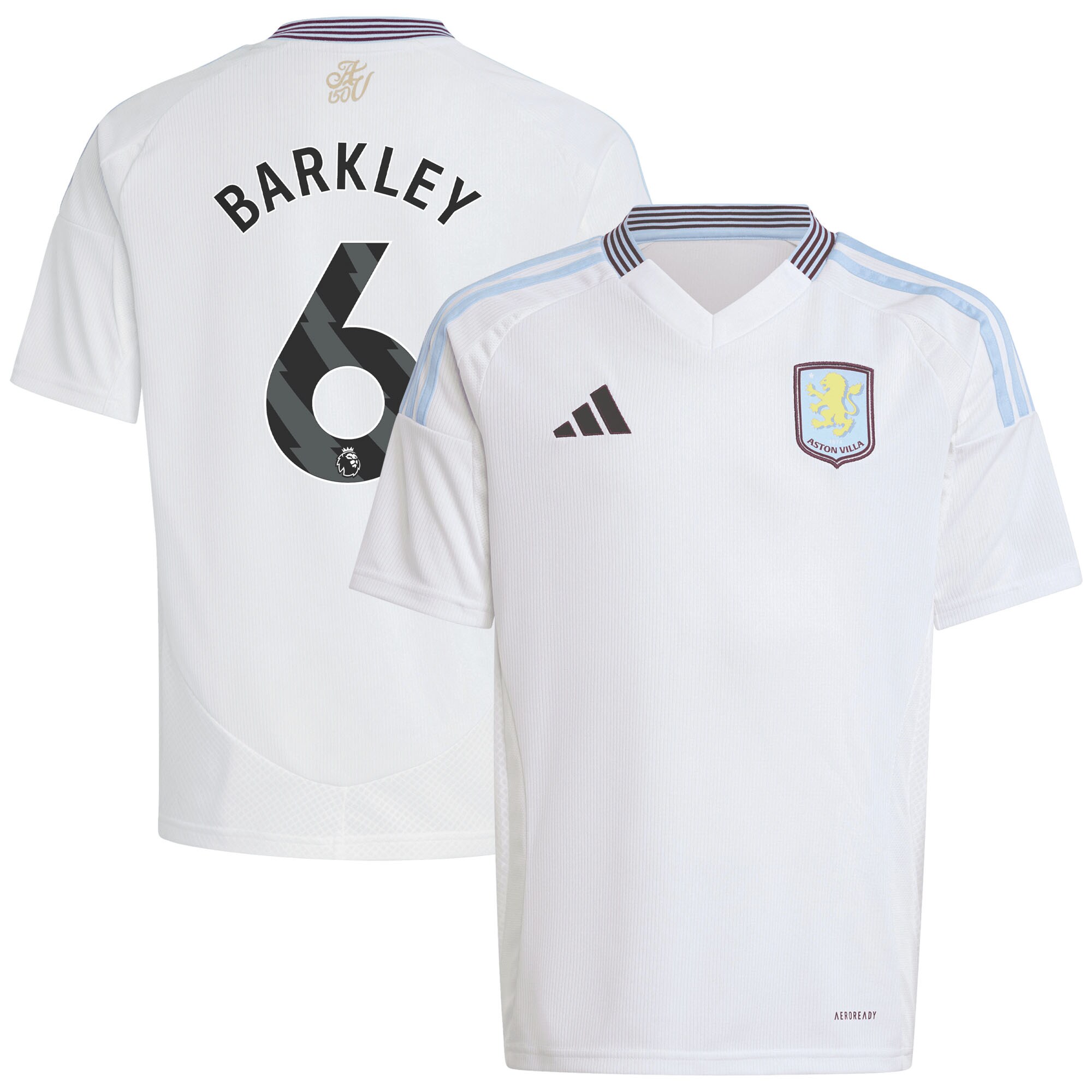 Aston Villa aston villa adidas away shirt 2024-25 – kids with barkley 6 printing Kits - Official Football Shirts & Training Gear