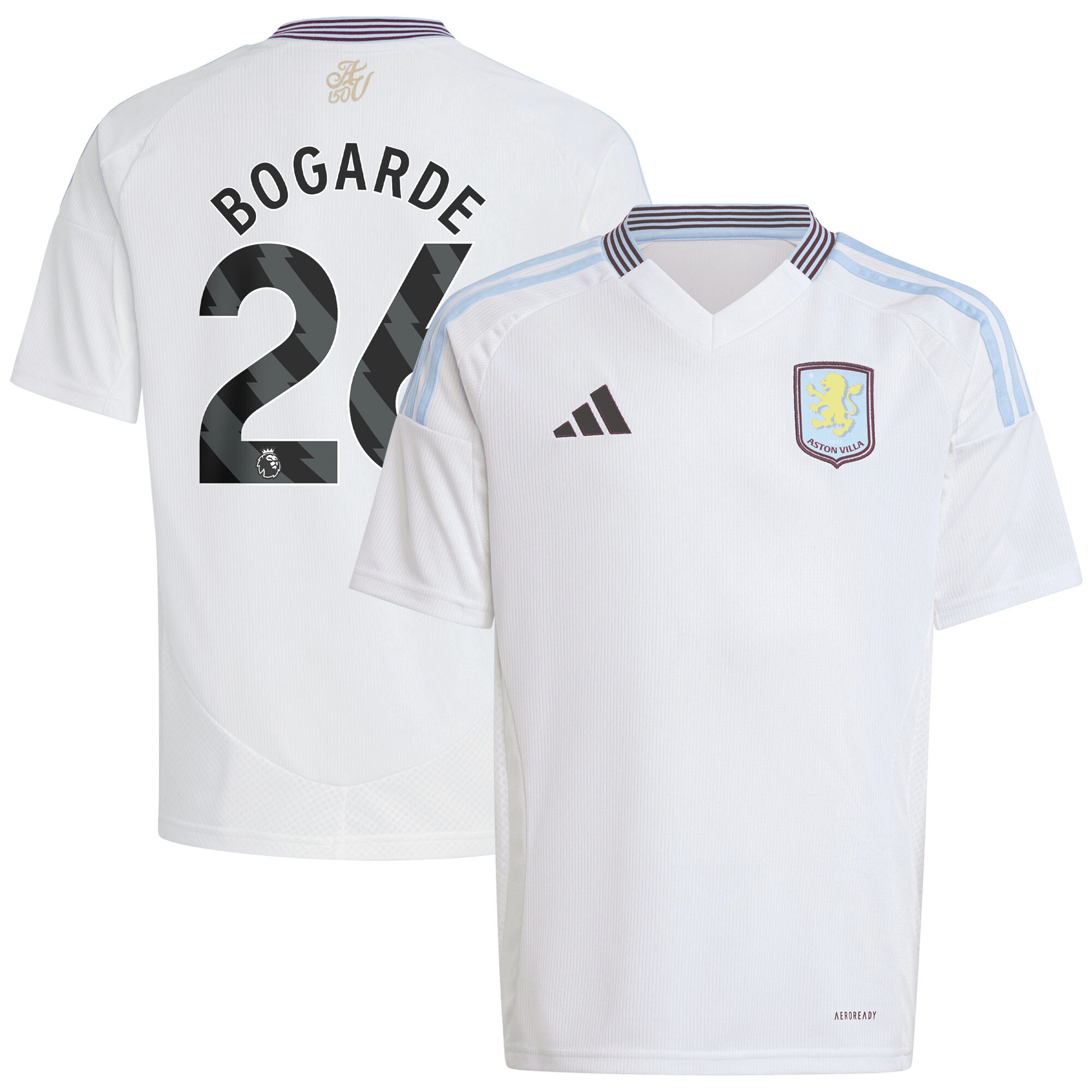 Aston Villa aston villa adidas away shirt 2024-25 – kids with bogarde 26 printing Kits - Official Football Shirts & Training Gear