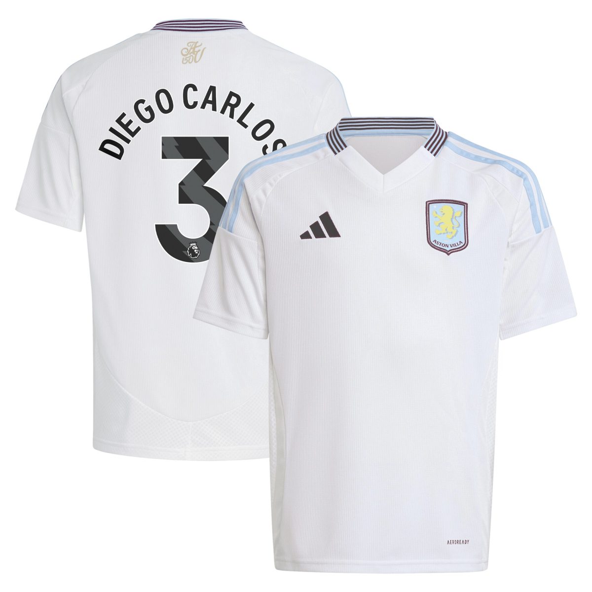 Aston Villa aston villa adidas away shirt 2024-25 – kids with diego carlos 3 printing Kits - Official Football Shirts & Training Gear