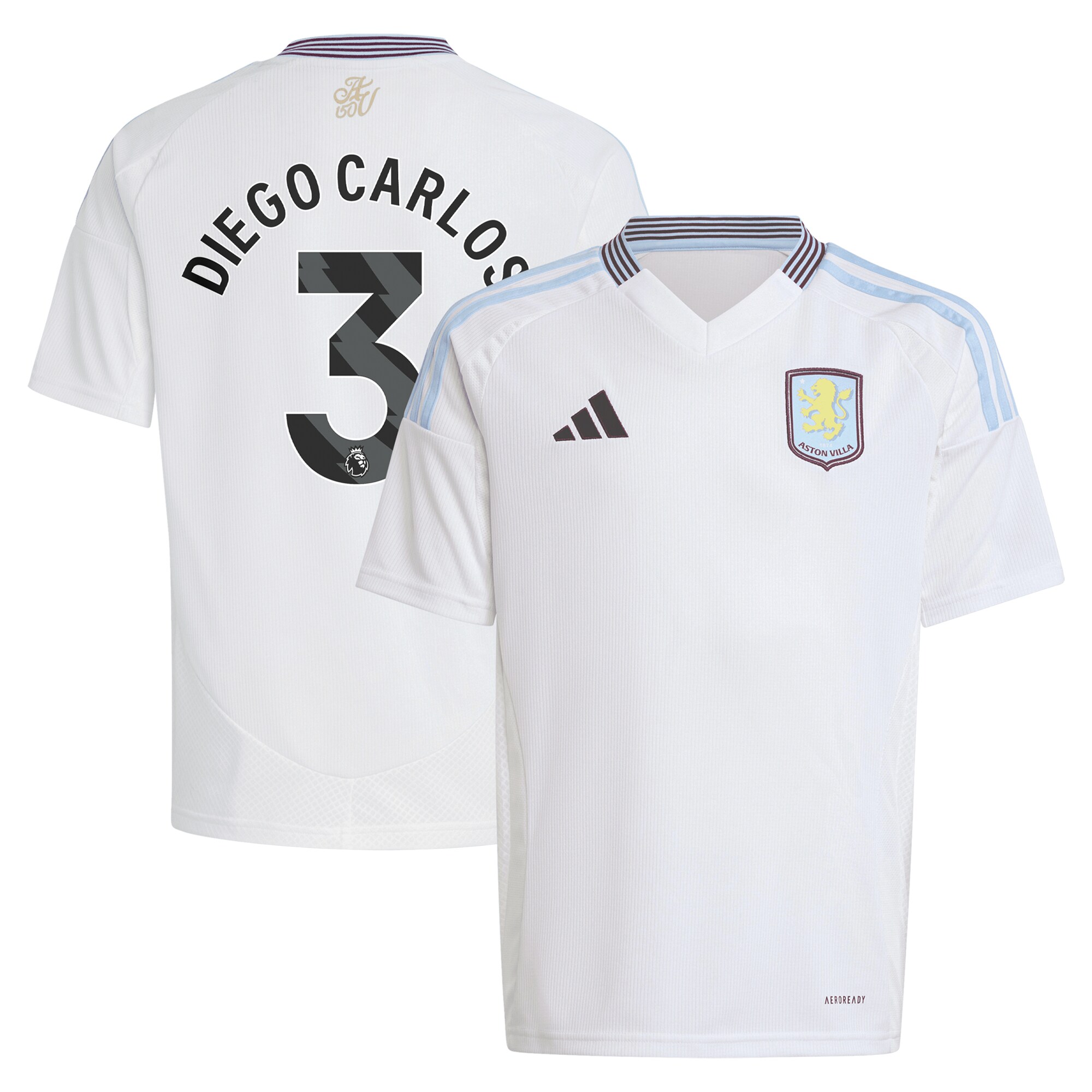 Aston Villa aston villa adidas away shirt 2024-25 – kids with diego carlos 3 printing Kits - Official Football Shirts & Training Gear