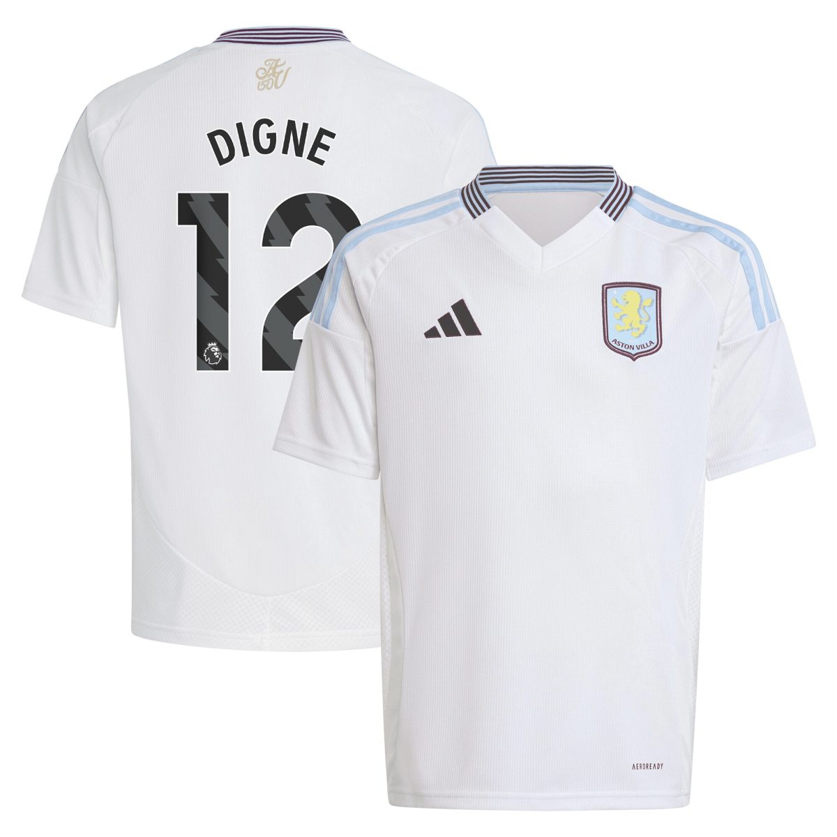 Aston Villa aston villa adidas away shirt 2024-25 – kids with digne 12 printing Kits - Official Football Shirts & Training Gear