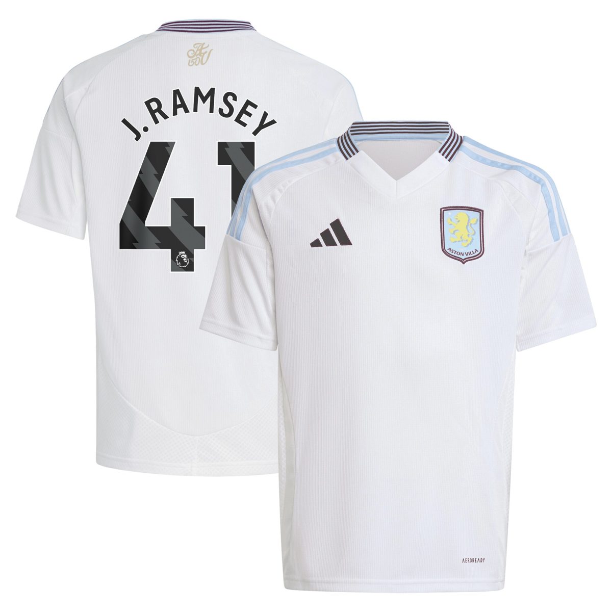 Aston Villa aston villa adidas away shirt 2024-25 – kids with j. ramsey 41 printing Kits - Official Football Shirts & Training Gear