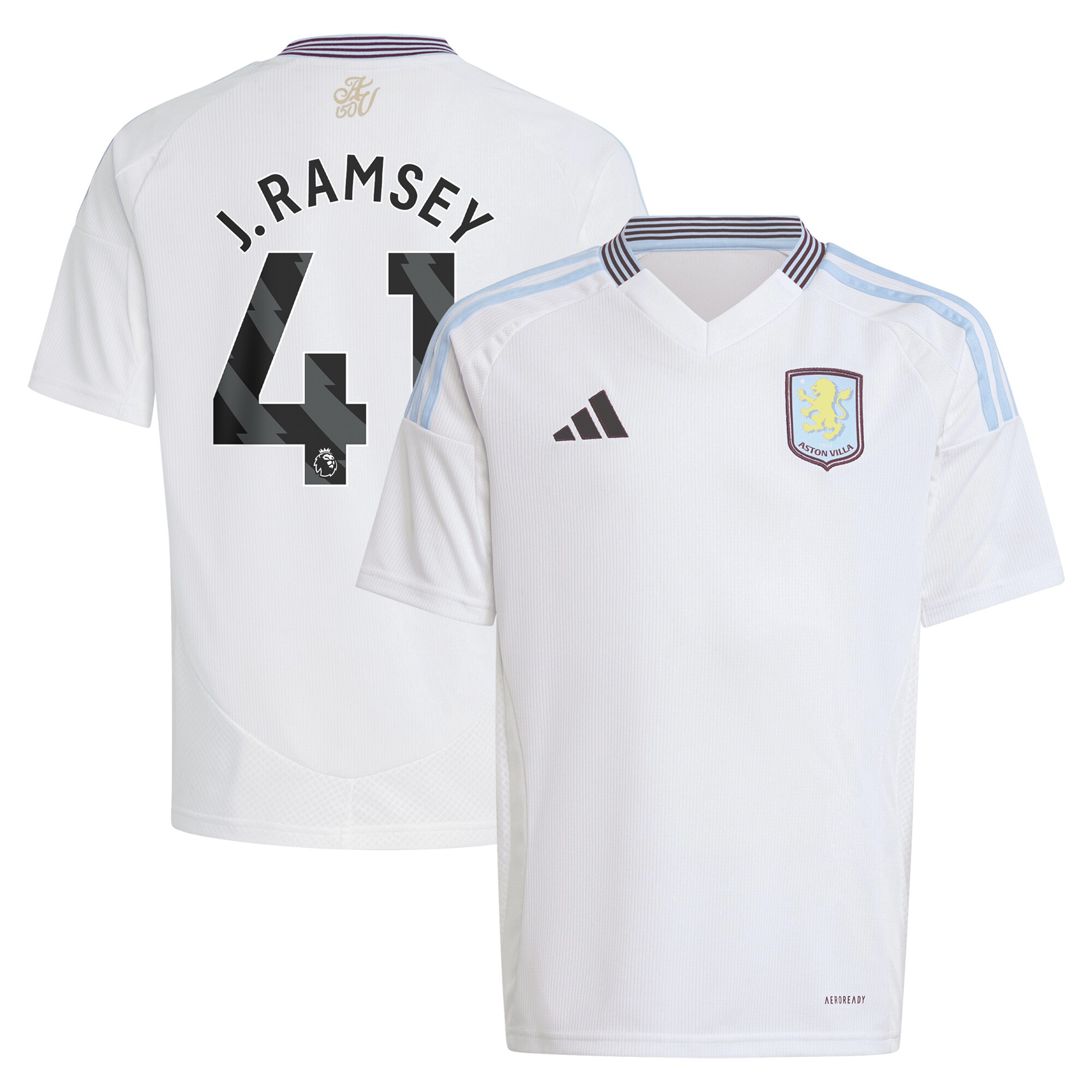 Aston Villa aston villa adidas away shirt 2024-25 – kids with j. ramsey 41 printing Kits - Official Football Shirts & Training Gear