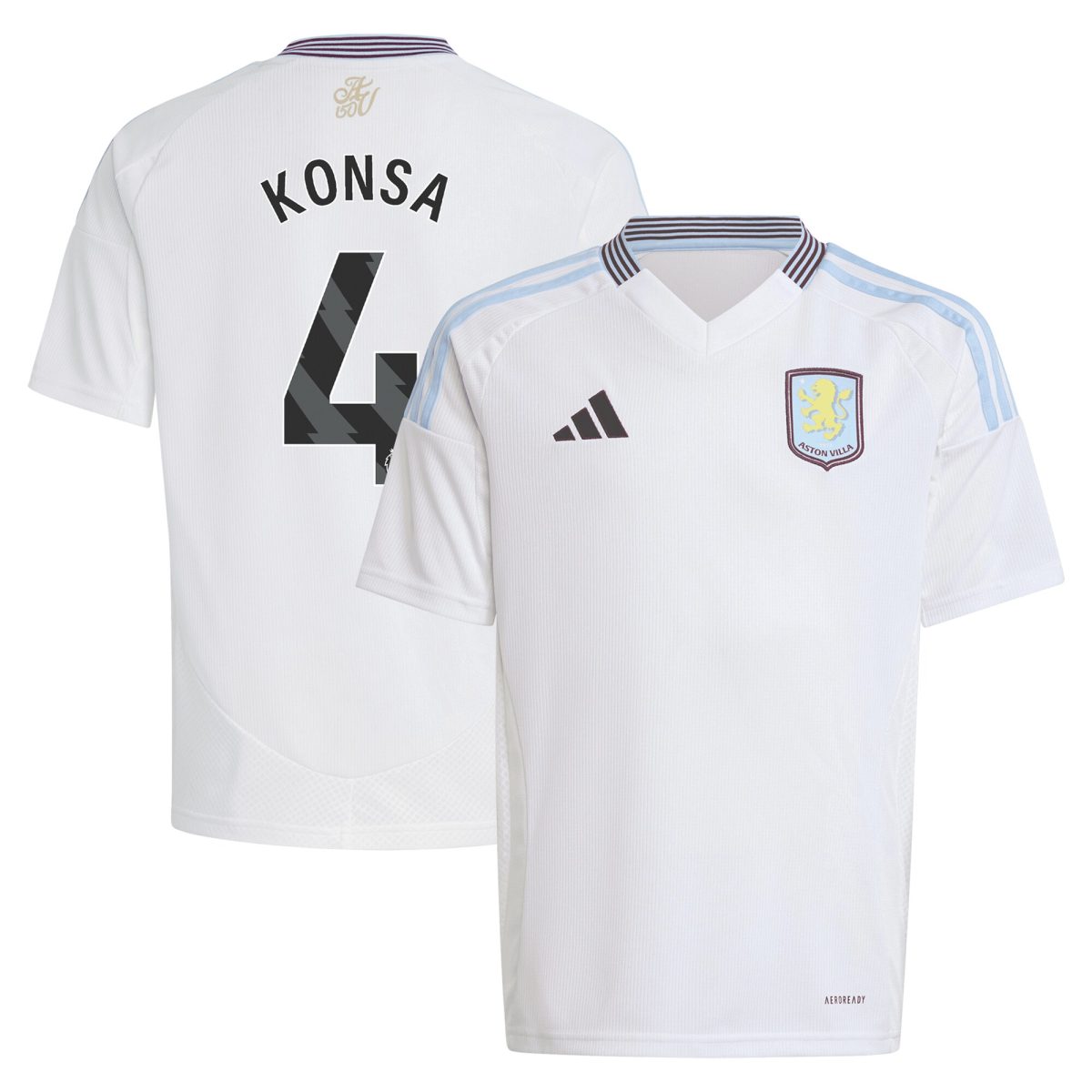 Aston Villa aston villa adidas away shirt 2024-25 – kids with konsa 4 printing Kits - Official Football Shirts & Training Gear