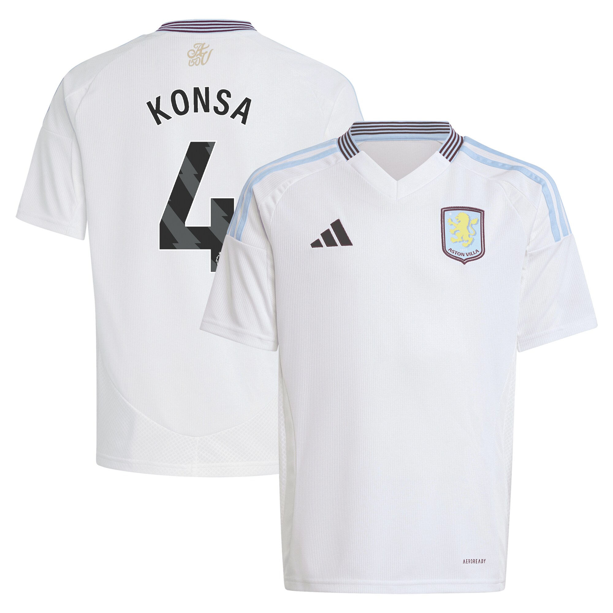Aston Villa aston villa adidas away shirt 2024-25 – kids with konsa 4 printing Kits - Official Football Shirts & Training Gear