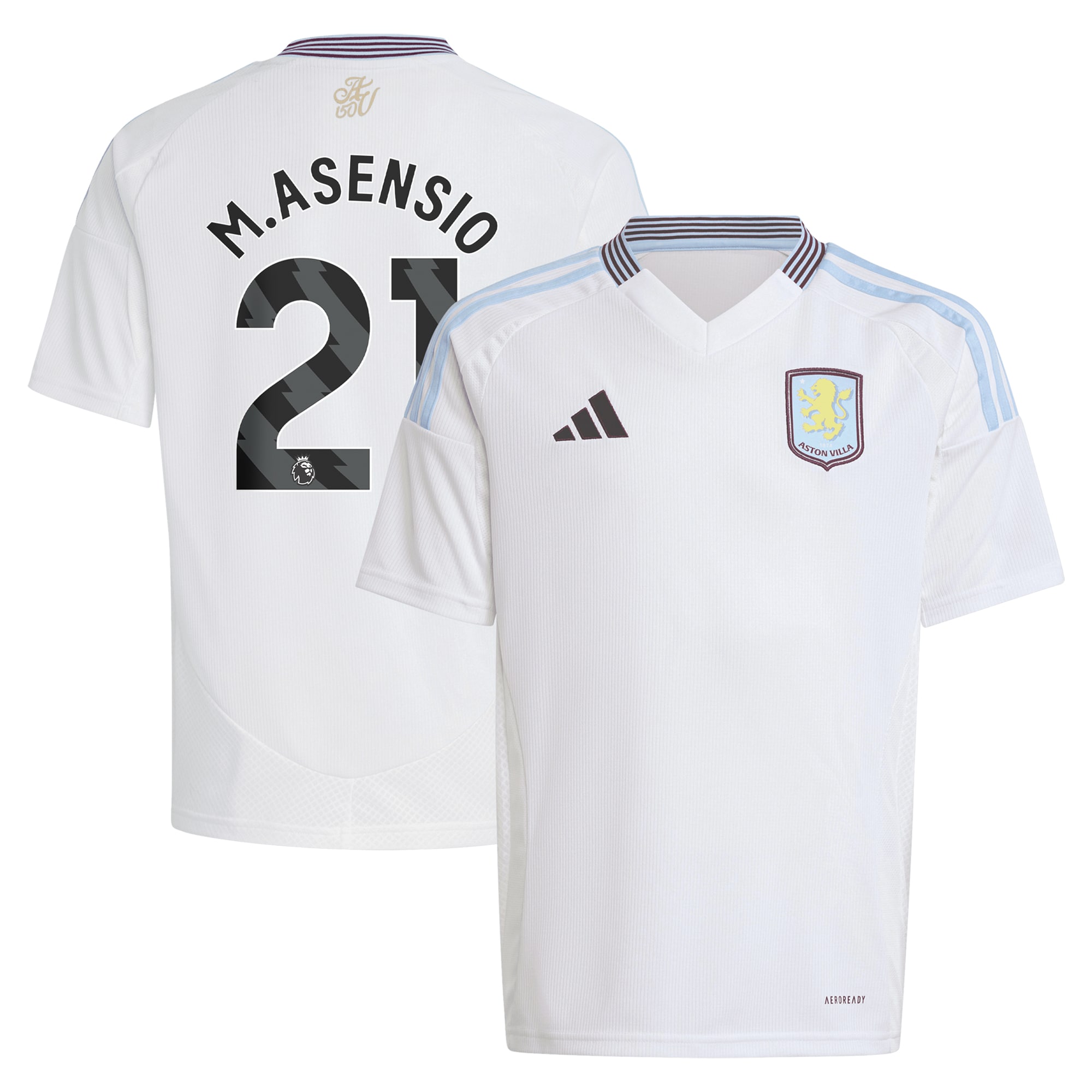 Aston Villa aston villa adidas away shirt 2024-25 – kids with m.asensio 21 printing Kits - Official Football Shirts & Training Gear