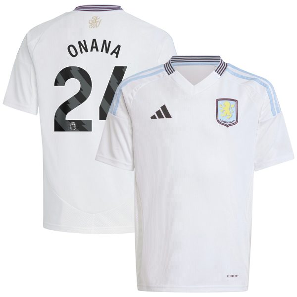 Aston Villa aston villa adidas away shirt 2024-25 – kids with onana 24 printing Kits - Official Football Shirts & Training Gear