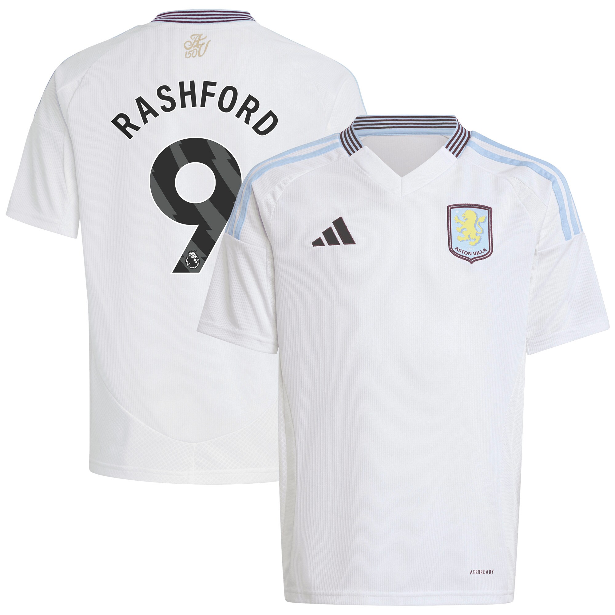 Aston Villa aston villa adidas away shirt 2024-25 – kids with rashford 9 printing Kits - Official Football Shirts & Training Gear