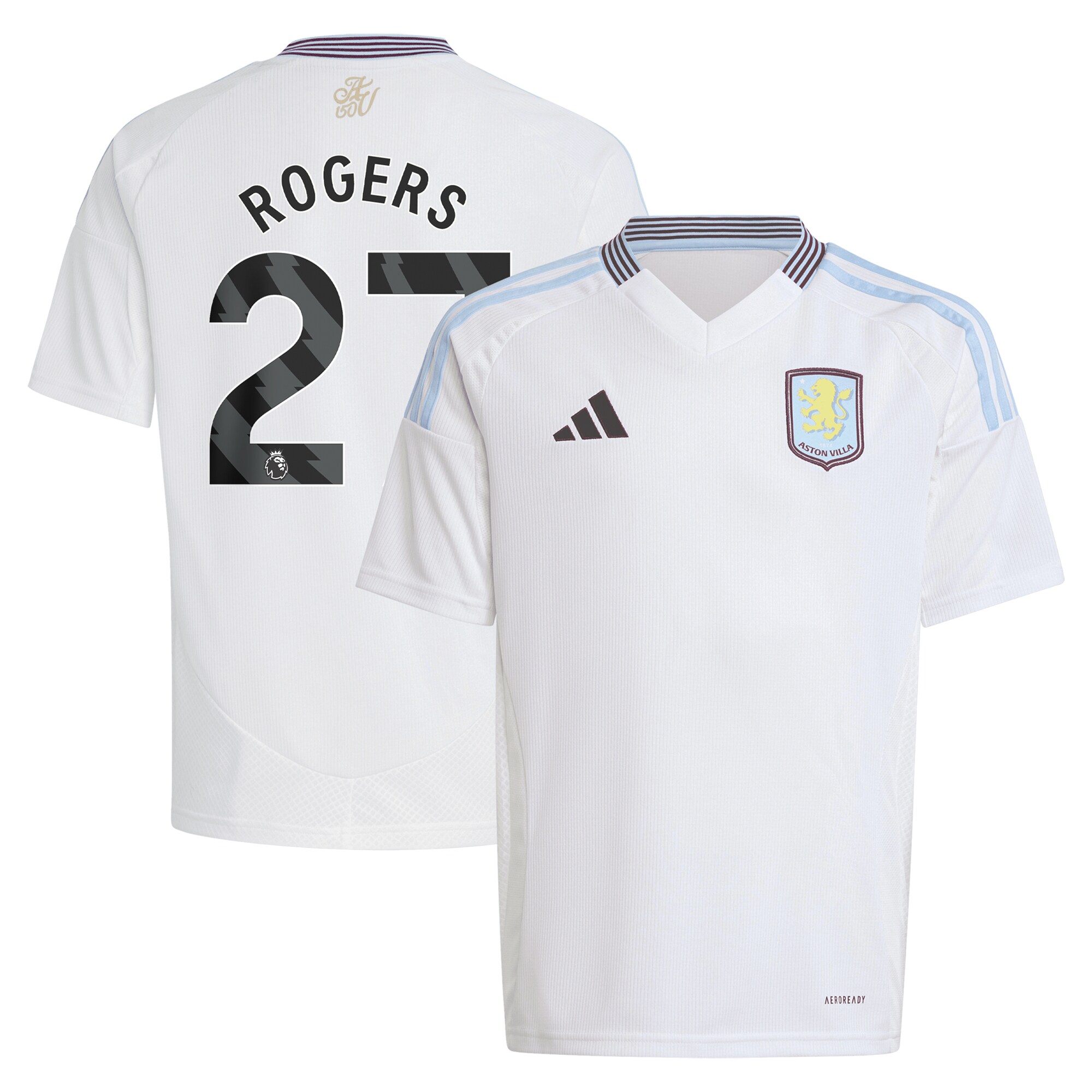 Aston Villa aston villa adidas away shirt 2024-25 – kids with rogers 27 printing Kits - Official Football Shirts & Training Gear