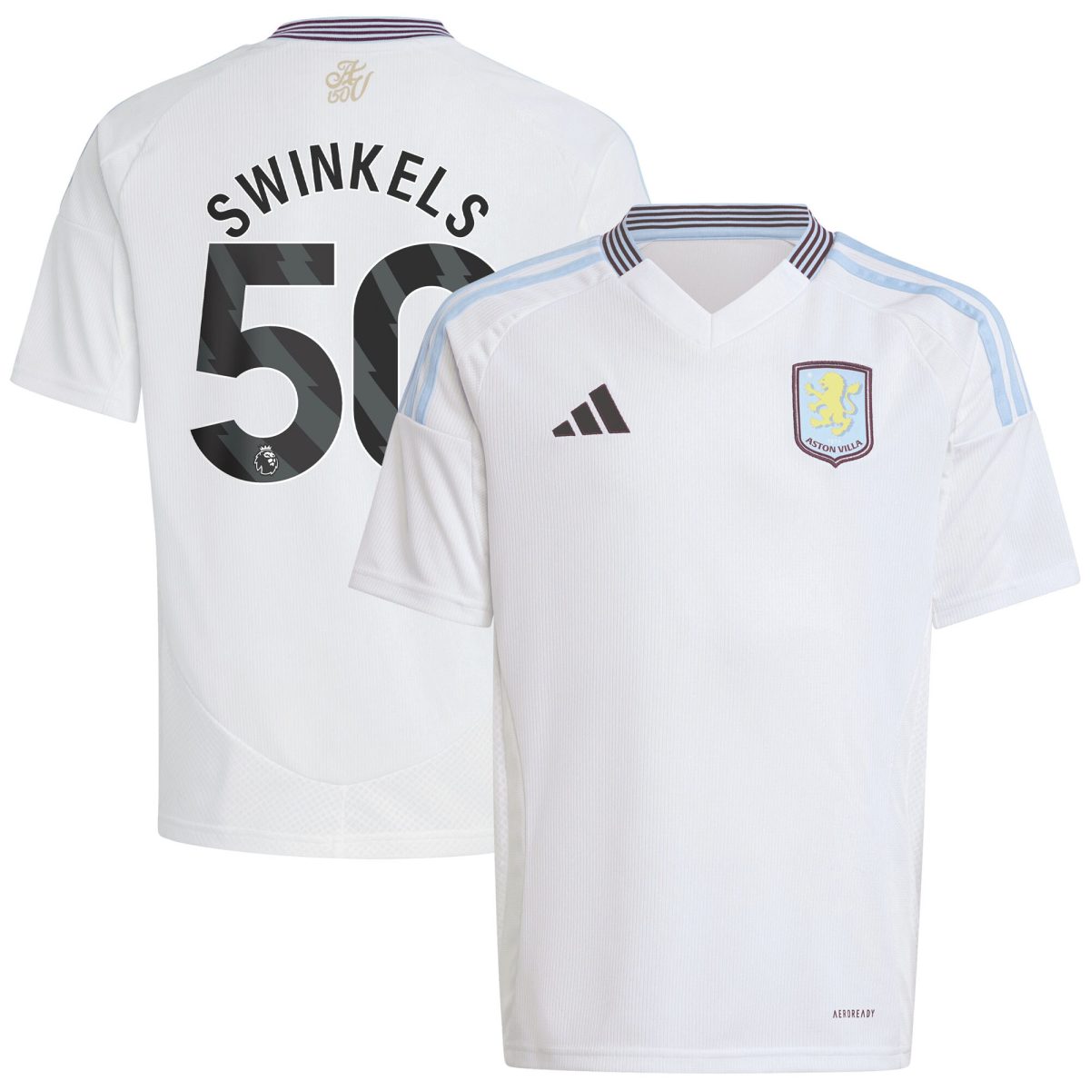 Aston Villa aston villa adidas away shirt 2024-25 – kids with swinkels 50 printing Kits - Official Football Shirts & Training Gear