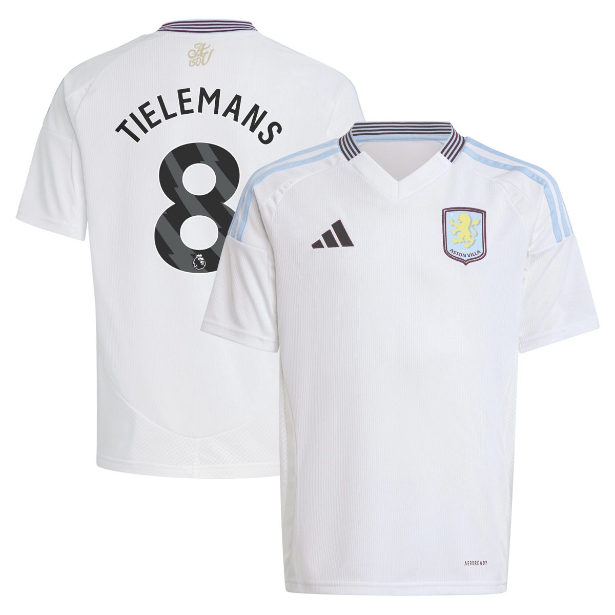 Aston Villa aston villa adidas away shirt 2024-25 – kids with tielemans 8 printing Kits - Official Football Shirts & Training Gear
