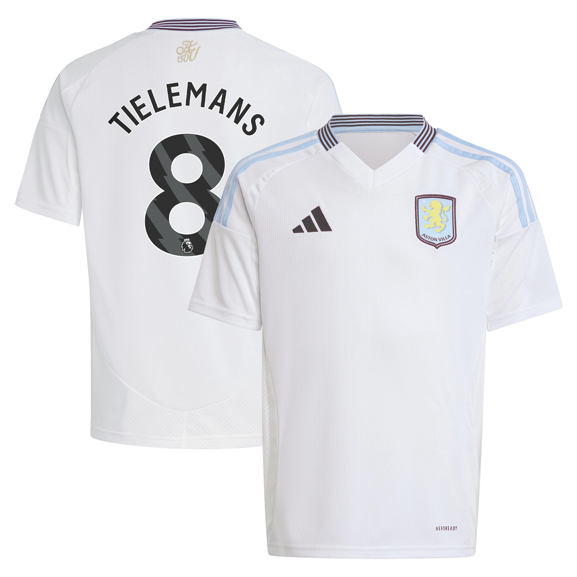 Aston Villa aston villa adidas away shirt 2024-25 – kids with tielemans 8 printing Kits - Official Football Shirts & Training Gear
